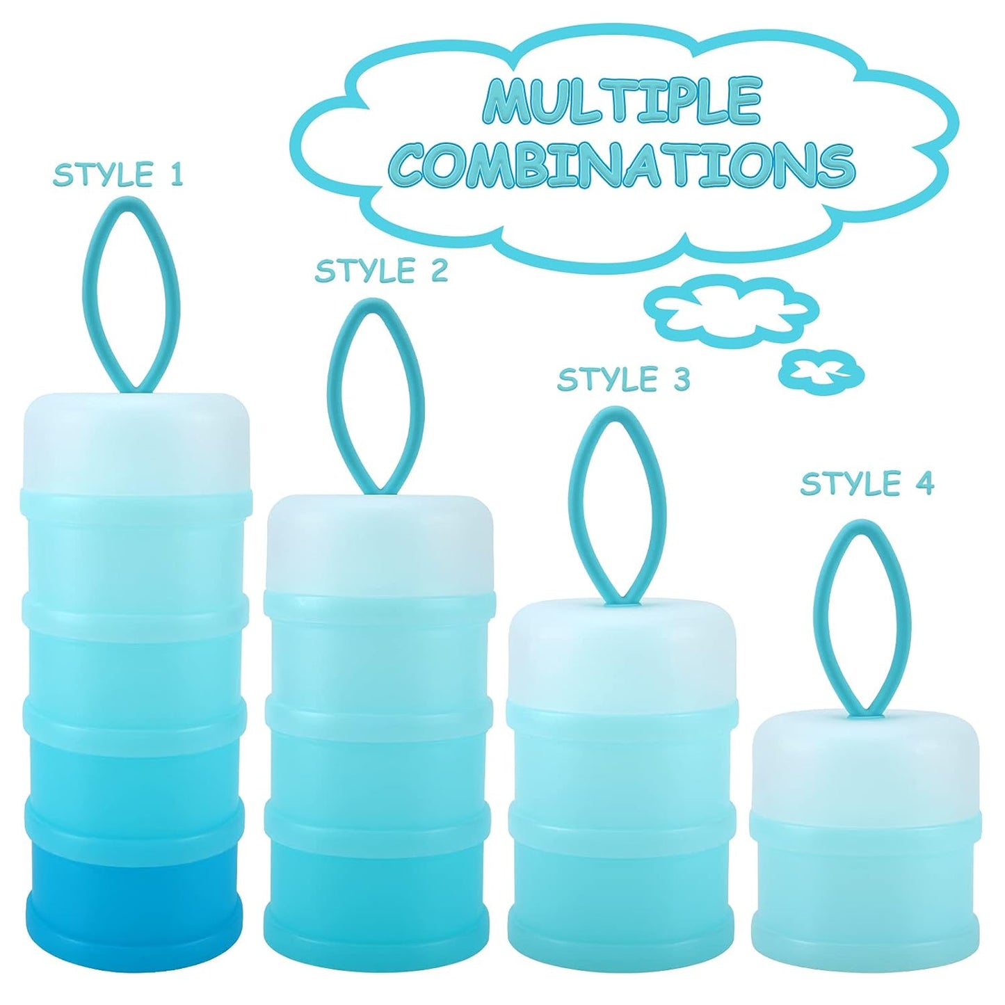 Accmor Baby Formula Dispenser On The Go, Stackable Formula Dispenser Formula Container to Go, Non-Spill Portable Milk Powder Kids Snack Storage Container, BPA Free