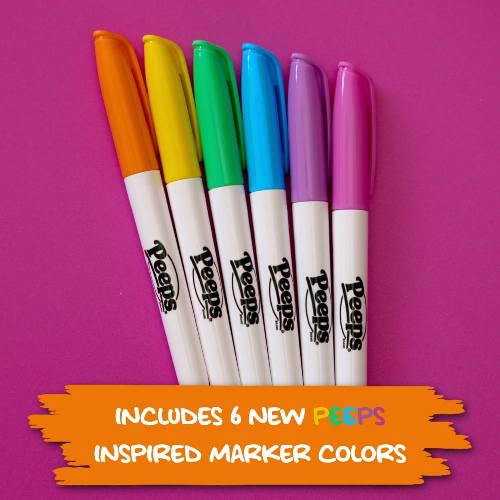 The Eggmazing Egg Decorator - Peeps Bunny - Arts and Craft Set Includes 6 Colorful Quick Drying, Non-Toxic Markers - Yellow - Packaging May Vary