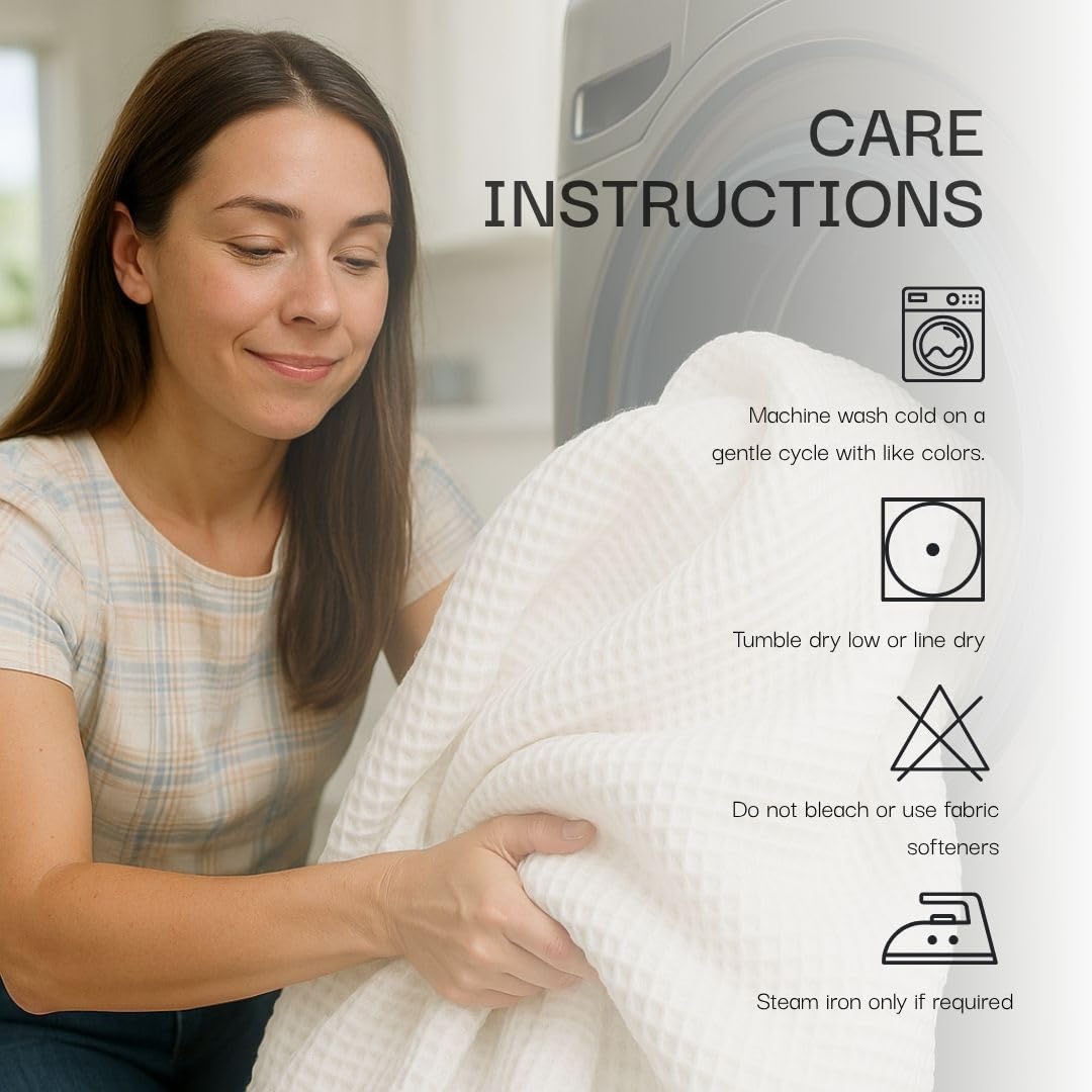 Salt Earth GOTS Certified 100% Organic Cotton Throw Blanket, 60" X 80" Waffle Blankets & Throws for Bed, Throw Blanket for Couch, Modern and Cozy Blanket, All Seasons Comfy Soft Blanket (Sea Foam)