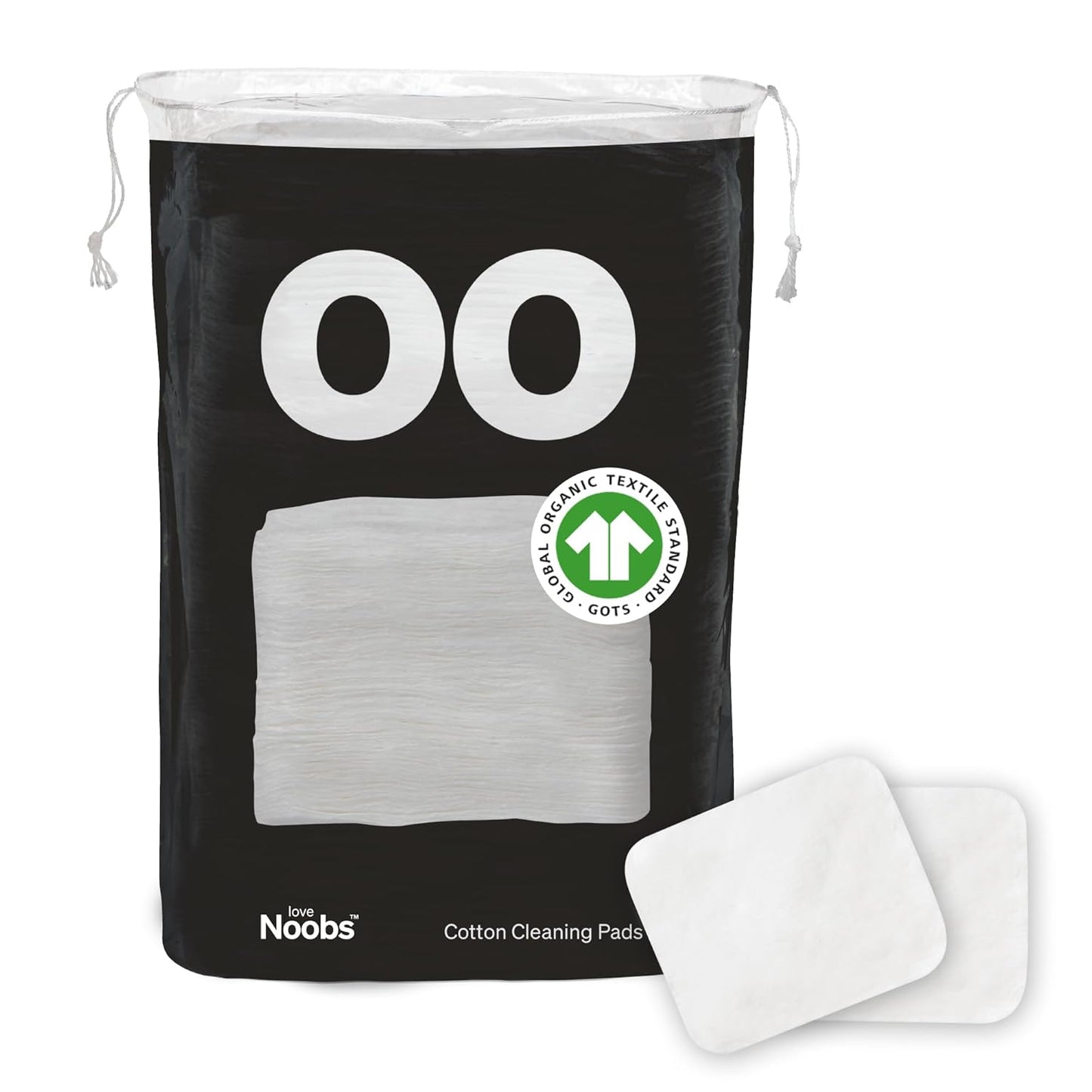 Baby Cotton Pads for Diaper Change by LoveNoobs, 60 Count, Ultra Soft 100% Organic Extra Large Cotton Pads for Baby Sensitive Skin, Lint-Free, Premium Jumbo Size, GOTS Certified
