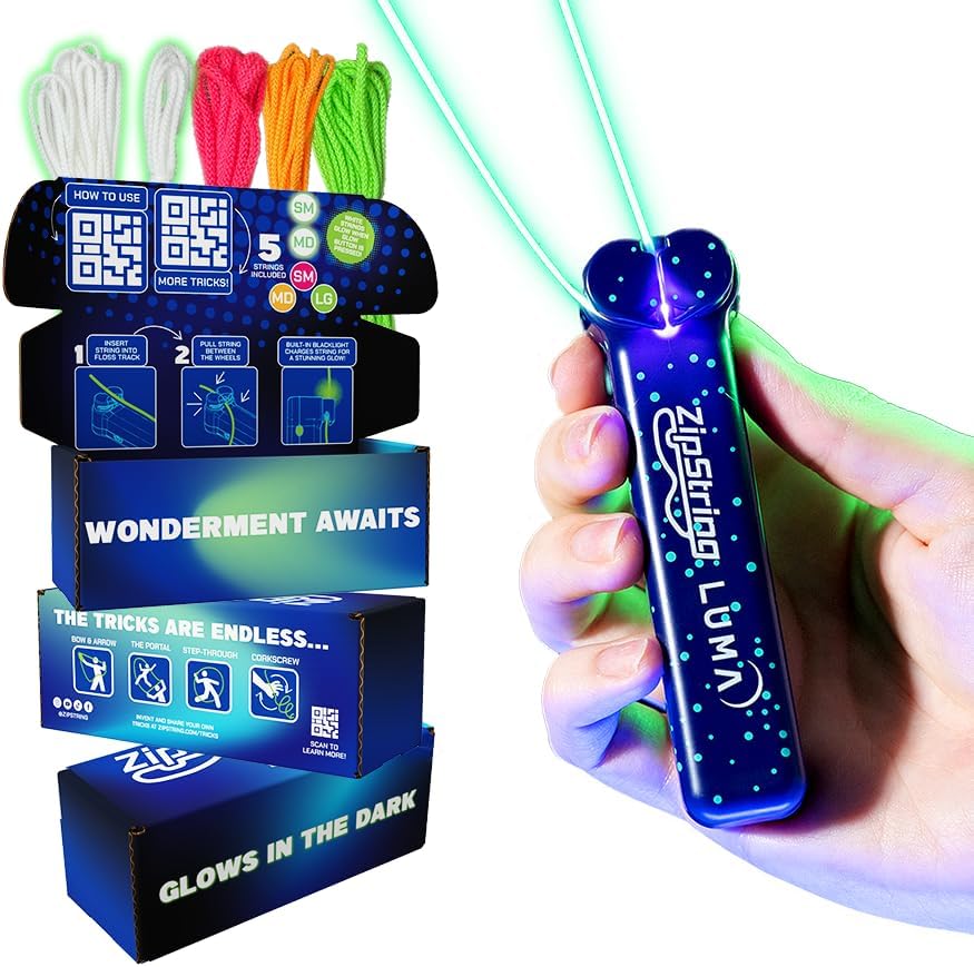 Luma - The Patented Glow-in-The-Dark Toy That Flies a Loop of String, Creates Endless Shapes and Tricks Built-in LED for Glowing Fun. Perfect STEM Gift for Kids & Adults. Wonderment Awaits