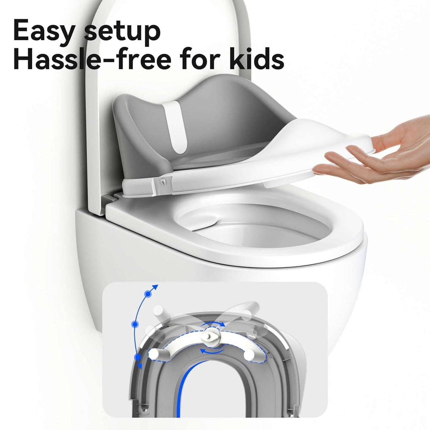 3 in 1 Toddler Potty Training Toilet Seat Potty Seats with Steps Ladder foldable Potty Train Chair Adapter for Toddlers Kids Boys Girls Child Baby Must Haves Step Stool Essentials Portable Stairs