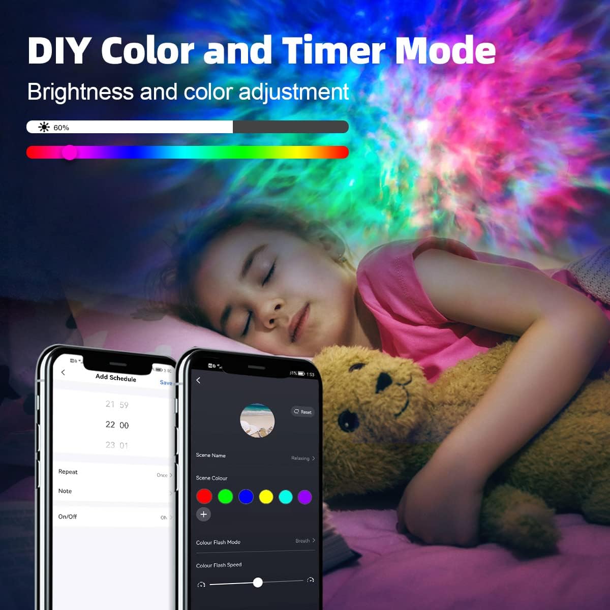 Star Projector, Galaxy Projector for Bedroom, Smart APP & Voice Control Galaxy lamp, Compatible with Alexa & Google Home, for Kids Adults Bedroom,Room Decor,Game Room,Party (White Round)