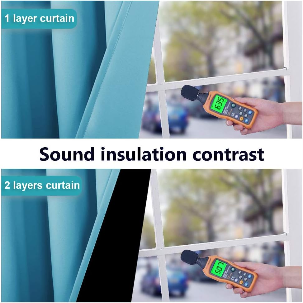 NICETOWN 100% Blackout Curtains for Windows, Pack of 2, Teal Blue, 52" W x 102" L, Super Heavy-Duty Black Lined Total Darkness Drapes for Bedroom, Privacy Assured Window Treatment for Patio