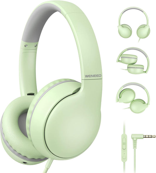 Kids Headphones with Microphone, Kids Headphones-94dB Volume Limited-Shareport, Foldable Wired Headphones