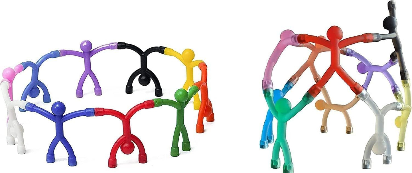 MAGMEN Classic Magnetic Fidget Toy Figures for Kids 3-8 & Toddlers |20 Mix Colors Multipurpose Magnets Set for Travel, Airplane Play, Desk & Stocking Stuffer Gifts.