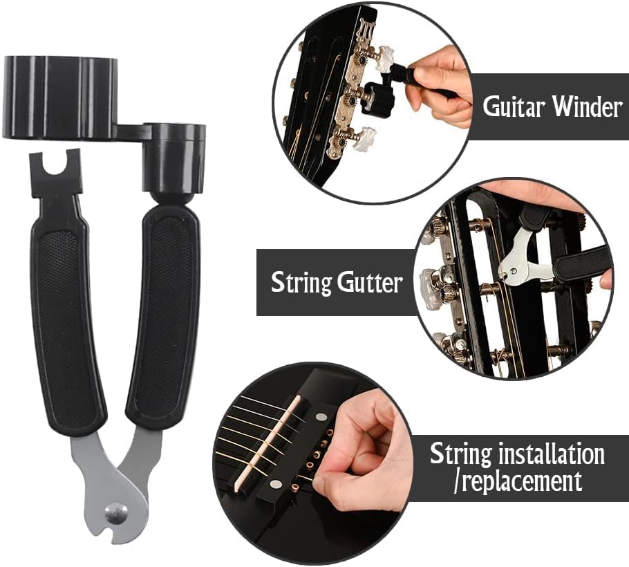 30" Black Beginner Acoustic Guitar Starter Package Student/Kids Guitar with Gig Bag,Strap,2 Picks,Extra Strings, Electronic Tuner.