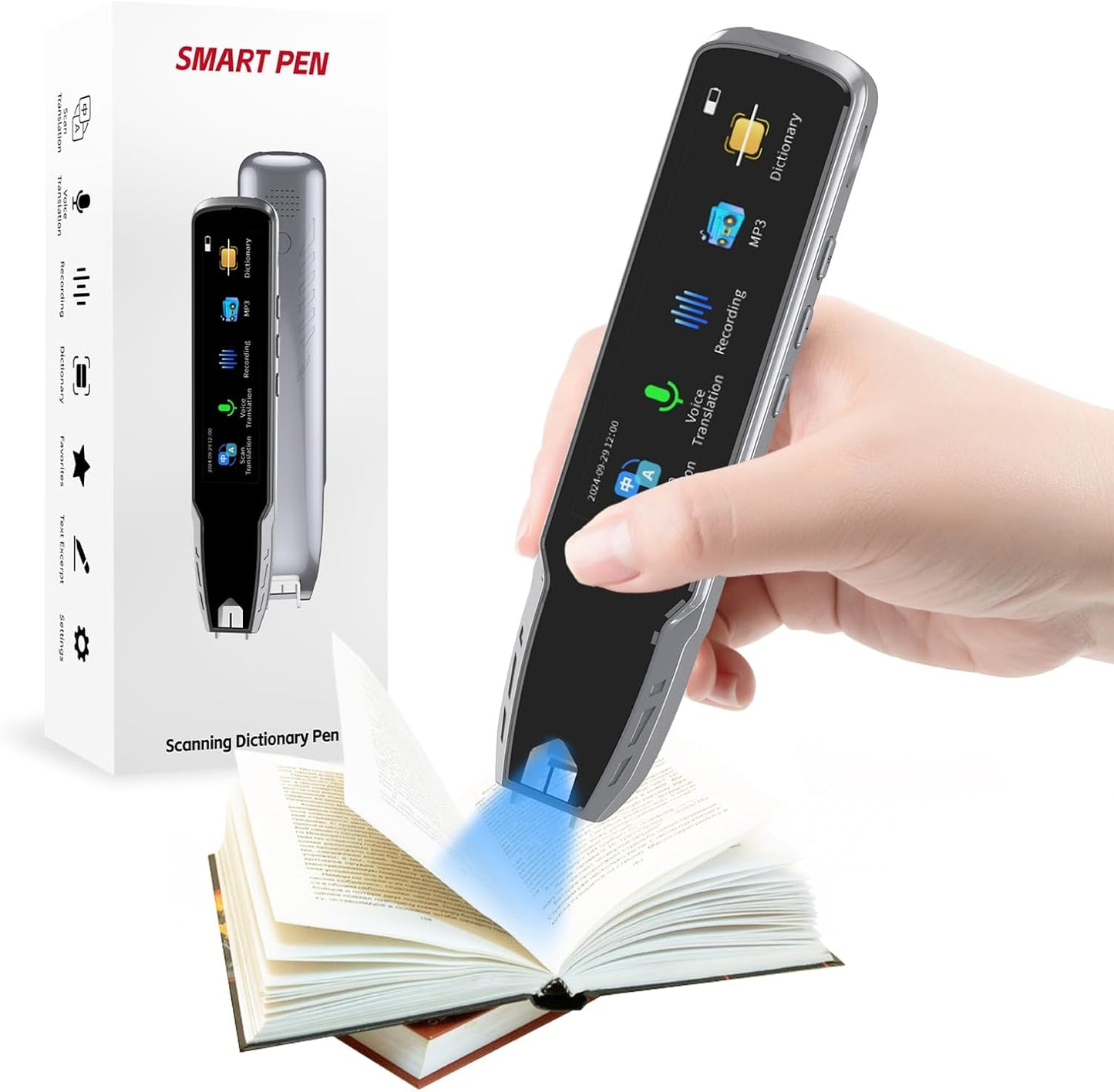Translation Pen, OCR Digital Reading Pen with 112 Language, Translation Device with 3.69 Inch Touch Screen, Smart Pen for Instant Voice Translator for Study, Travel, Business