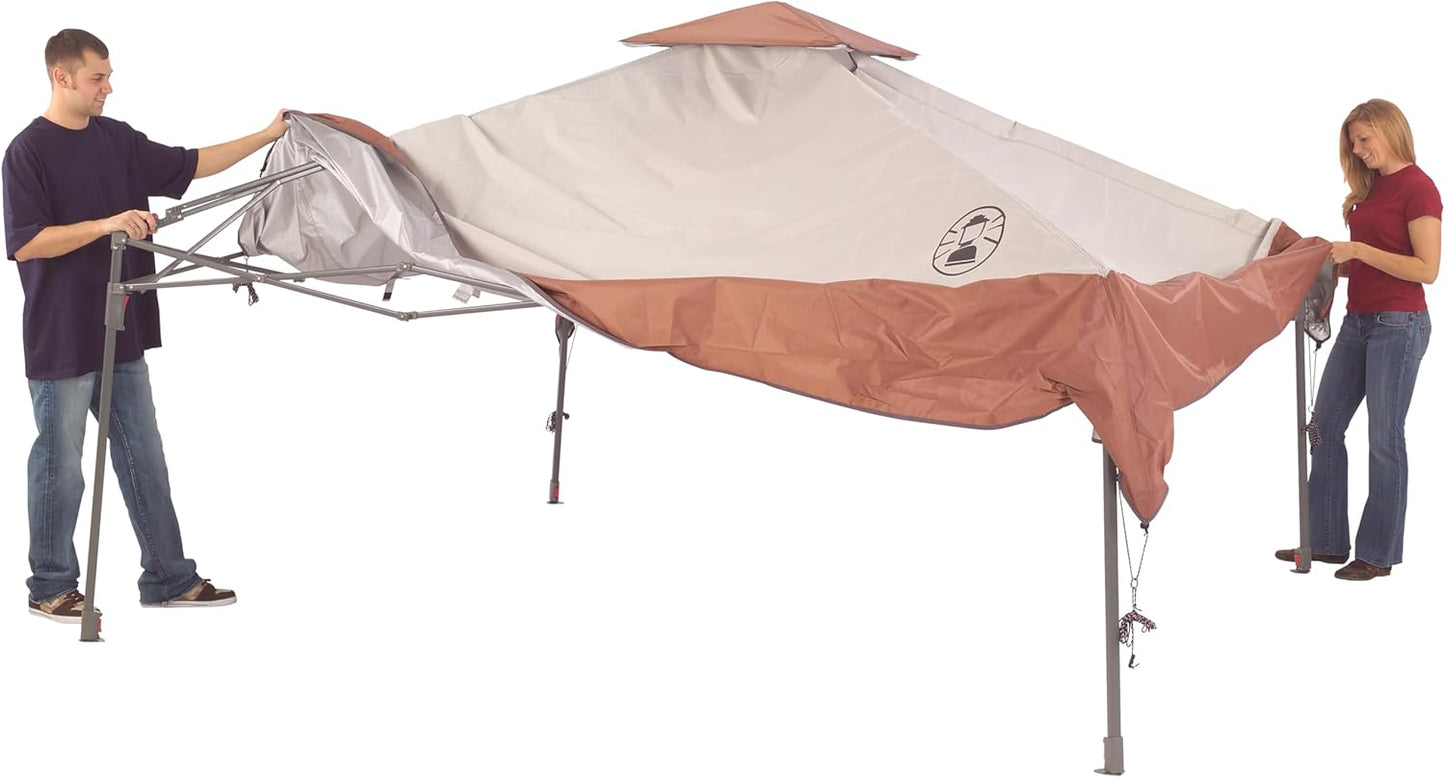 Coleman 13x13ft Instant Canopy Sun Shelter, Portable Shade Tent Sets Up in 3 Minutes, Vented Roof for Airflow & UPF 50+ Sun Protection, Great for Beach, Park, Tailgating, Camping, Backyard & More