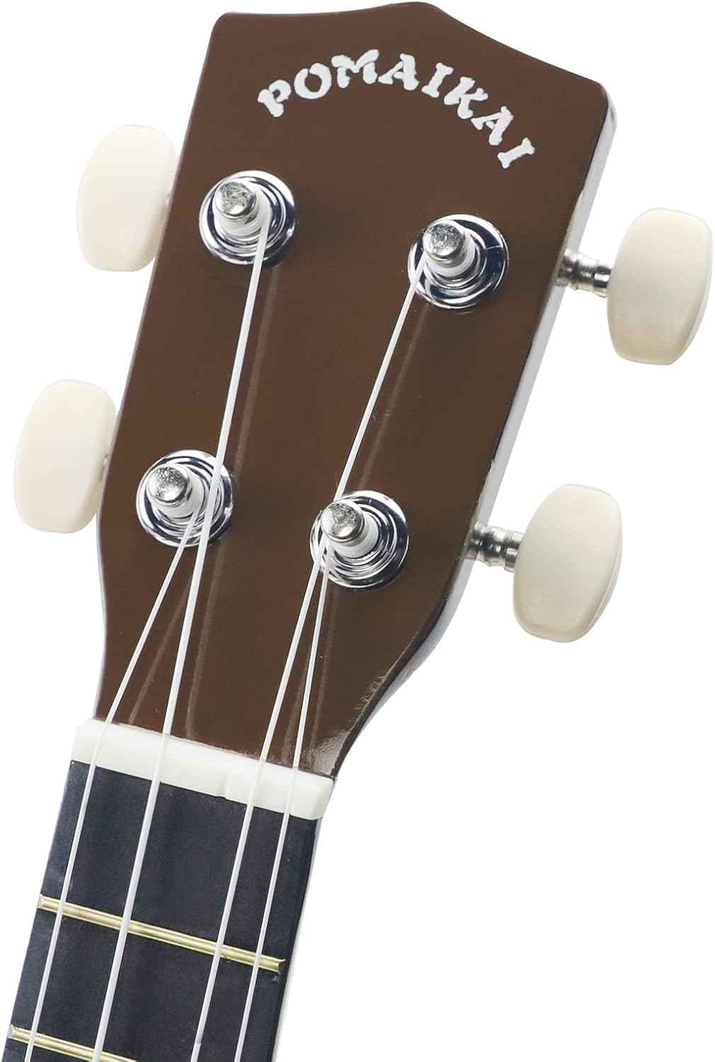 POMAIKAI Ukulele 21" Beginner Starter Wood Ukele Hawaiian Guitar Soprano Ukelele Musical Instruments and Students (Bright Brown)