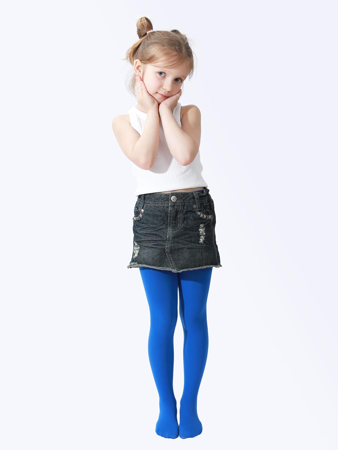 EVERSWE 3 Pairs Pack Girls Microfiber Tights Multiple Colors