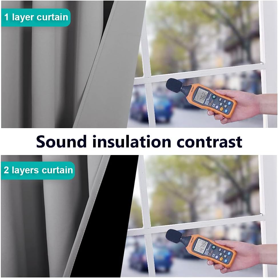 NICETOWN Full Shade Curtain Panels, Pair of Energy Smart & Noise Blocking Out Blackout Drapes for Dining Room Window, Thermal Insulated Guest Room Lined Window Dressing(Silver Grey, 52 x 120 inch)