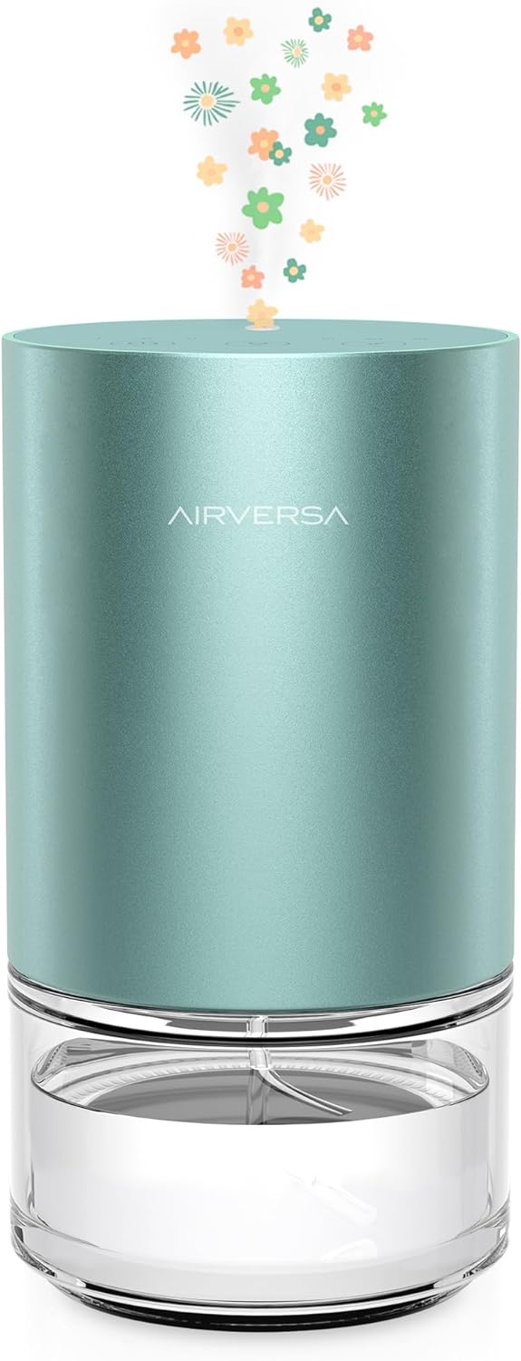 Essential Oil Diffuser Waterless Aromatherapy Diffusers for Home Large Room, Bedroom, Car, Office, Desk, Battery Operated, Small Diffuser for Pure Scent, 100mL Capacity, AN9 (Mint)