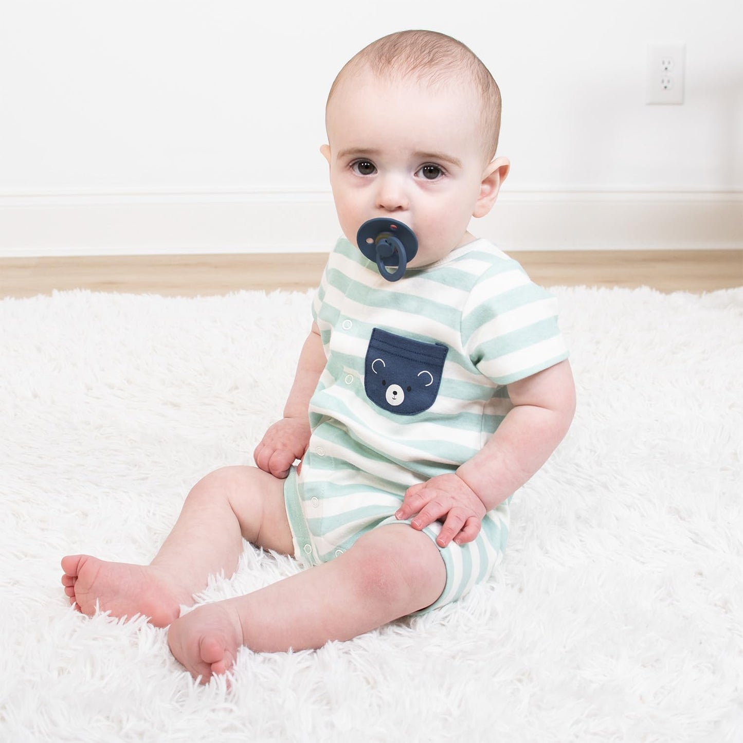 The Peanutshell Baby Boy Rompers 2 Pack - 100% Cotton Clothes, Rompers for Newborn, Infant, and Baby Boy - Blue Stars