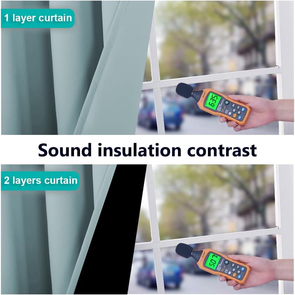 NICETOWN 100% Blackout Curtains 84 inches Long, Sky Blue, 52 inches Wide, Pair of Energy Smart & Noise Blocking Out Drapes for Baby Room Window, Thermal Insulated Guest Room Lined Window Dressing