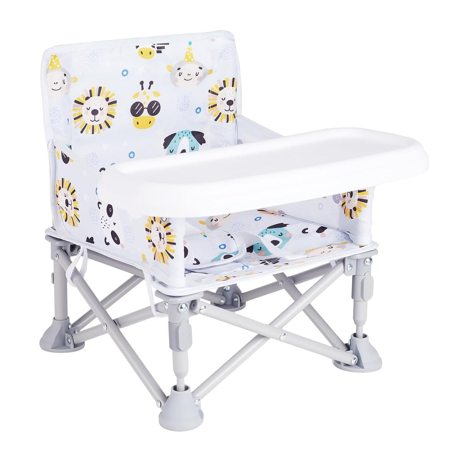 Portable Baby Booster Seat with Tray, Toddler Booster seat for Dining, Camping, Travel, Baby Beach Chair 6 Months to 3 Years Old Indoor Outdoor Use CH2407