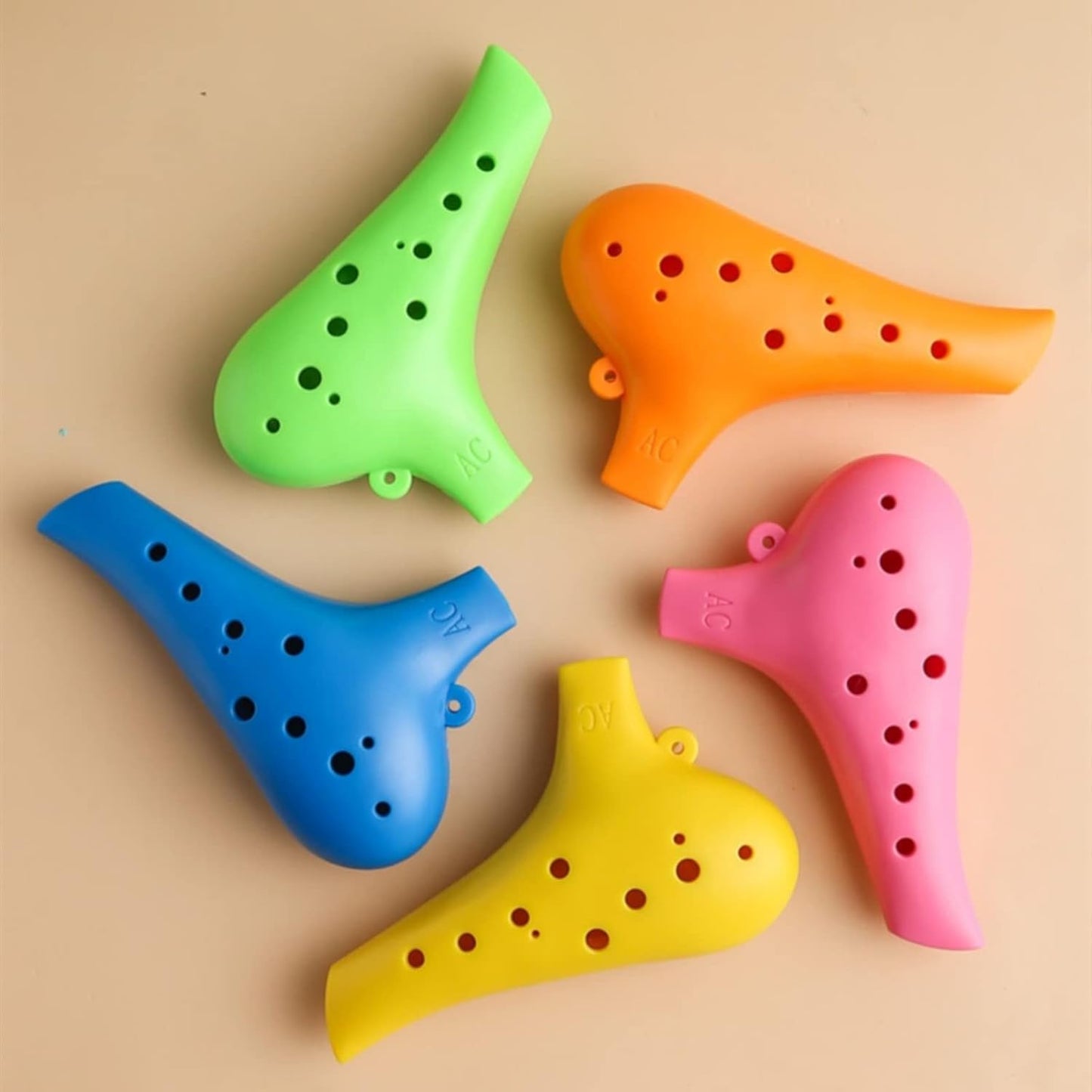 Aestivate Plastic Ocarina Instrument 12 Hole Ocarina Alto C 12-Hole Ocarina Instrument Easy Instrument (Yellow)