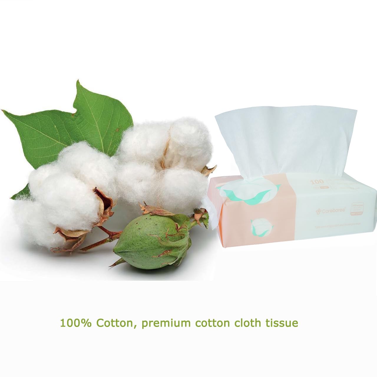 Ultra Soft Dry Baby Wipes Unscented Multi-Purpose Pure Cotton Tissue For Sensitive Skin (2 PACK-200 Count)
