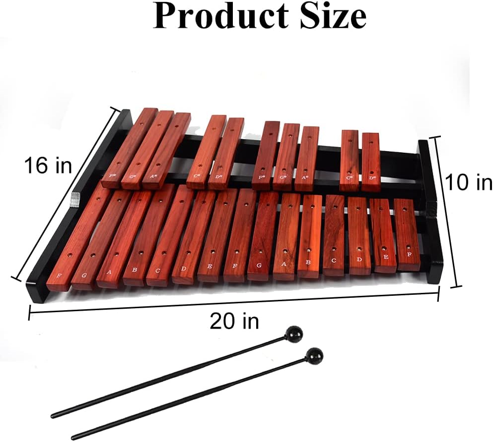 TNZMART 25 Note Xylophone Wooden Glockenspiel Xylophones with Mallet Professional Percussion Instrument (Xylophone)