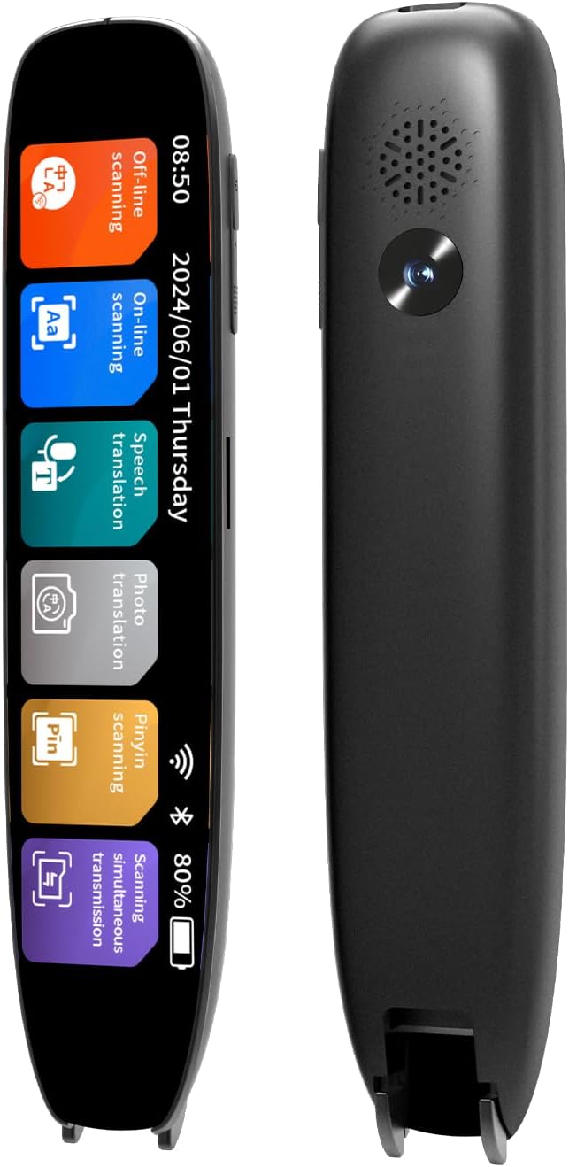 Language Translator Pen, 142 Languages Supported Translation Pen, OCR Pen Scanner, Text to Speech Reading Pen for Dyslexia, Text Extract Reader Pen, Portable Traductor Pen for Study, Travel, Business
