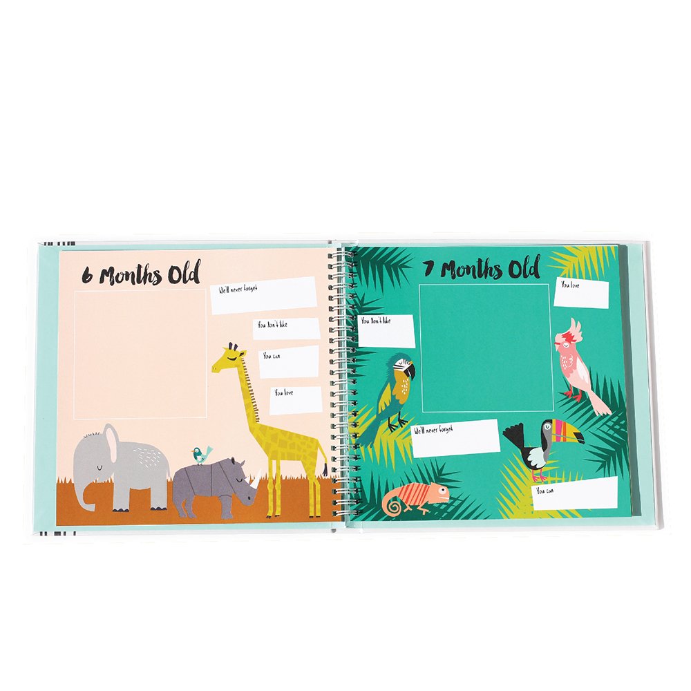 Lucy Darling Little Animal Baby Memory Book – First 5 Years Keepsake Journal & Photo Album for Baby Boy/Girl, Gender-Neutral Milestone Book, Thoughtful Gift for New Moms