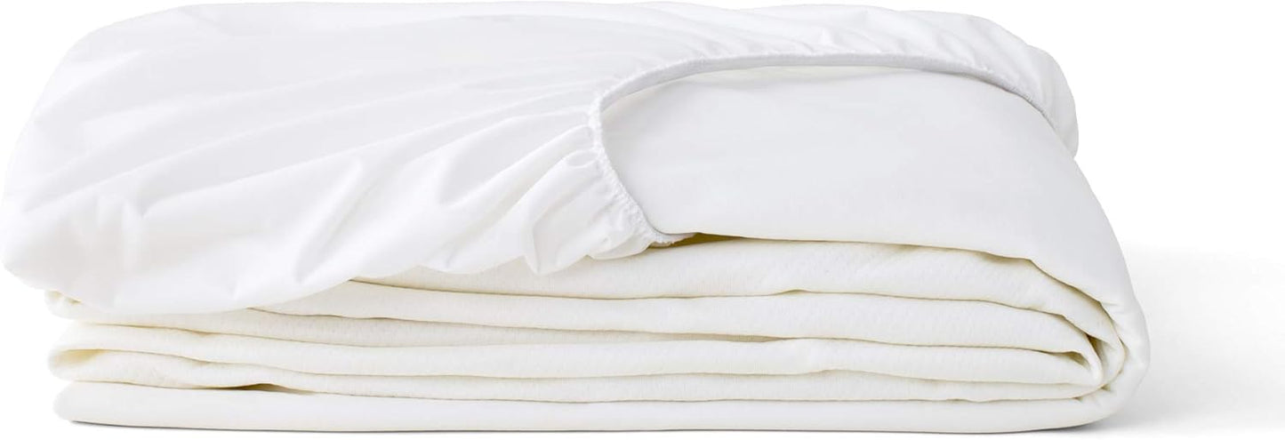 Tuft & Needle Full Mattress Protector - Waterproof, Liquid-Proof, Sleeps Quiet, Fitted Sheet Style, Soft and Comfortable, White