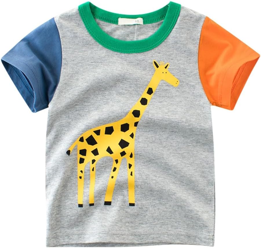 Boys' 4-Pack Excavator Short Sleeve Crewneck T-Shirts Top Tee Size 2-7 Years Toddler Boys' Value Pack Cotton T-Shirt