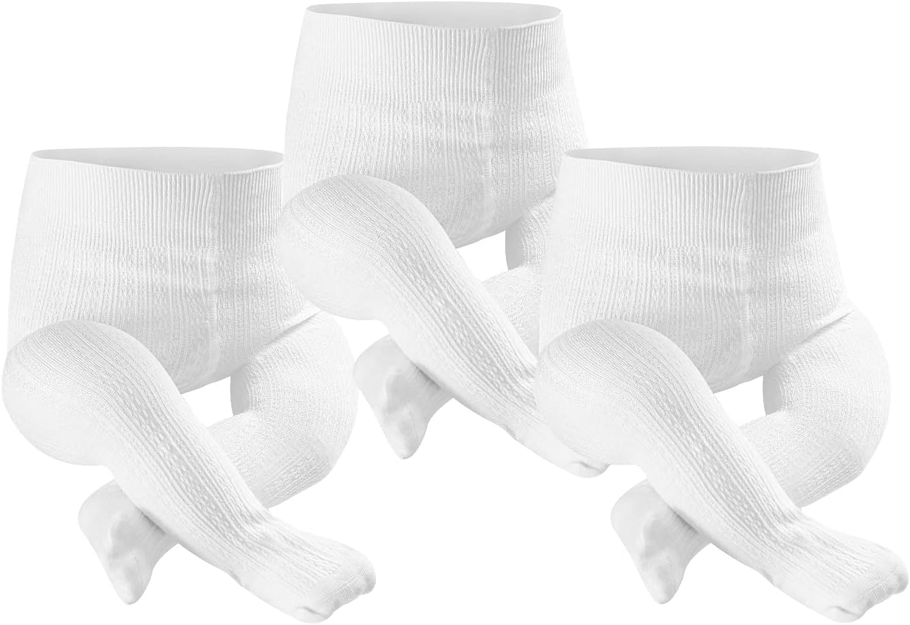 Petrass Baby Girls Cable Knitted Tights Infant Full-Footed Seamless Cotton Tights New-born Girls Seamless Leggings 3/4/5/6