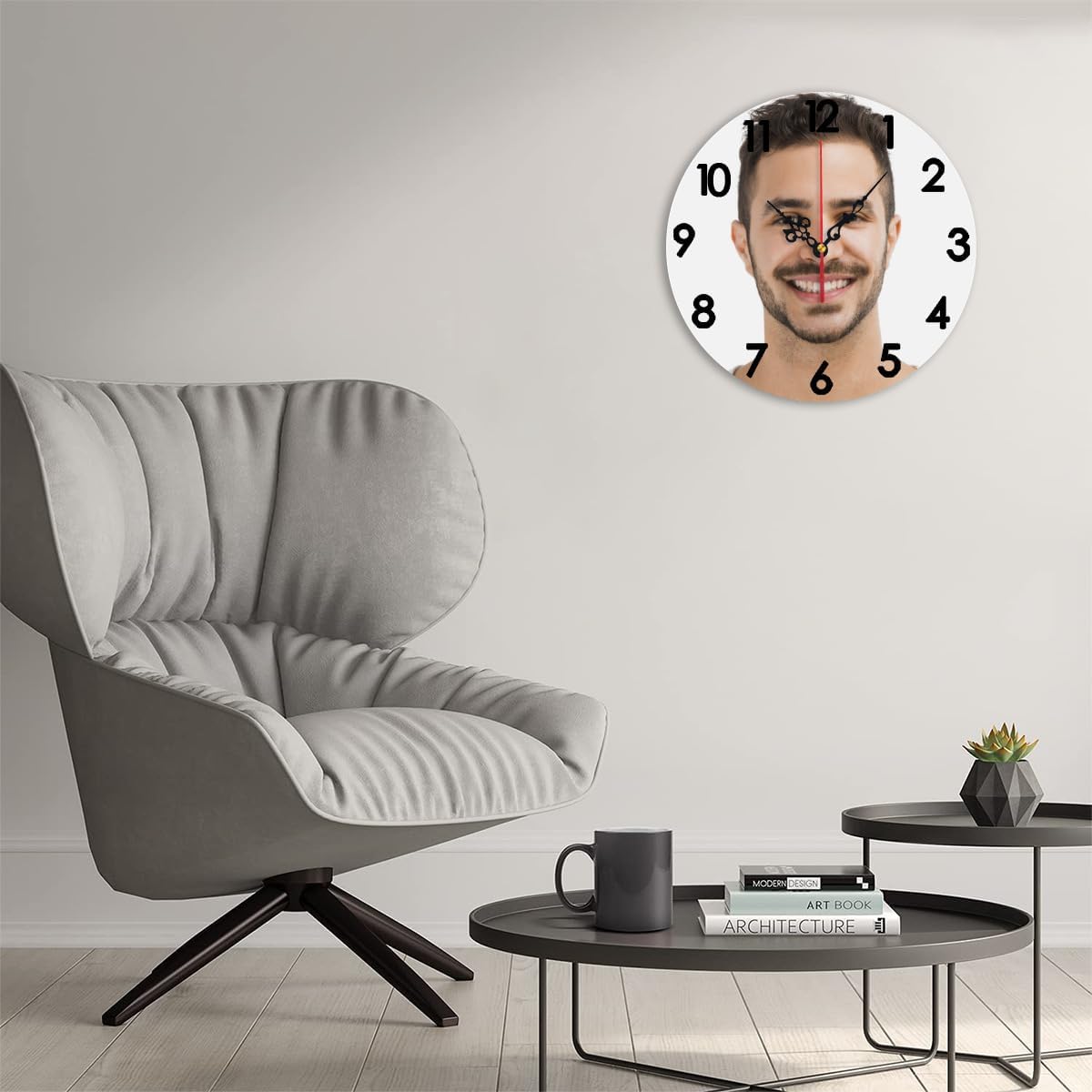 Generic Custom Clocks for Walls Personalized Clocks with Photo Text Logo Silent Non Ticking Round Decoration for Kitchen Wedding Friend Family Lover, 12x12Inch