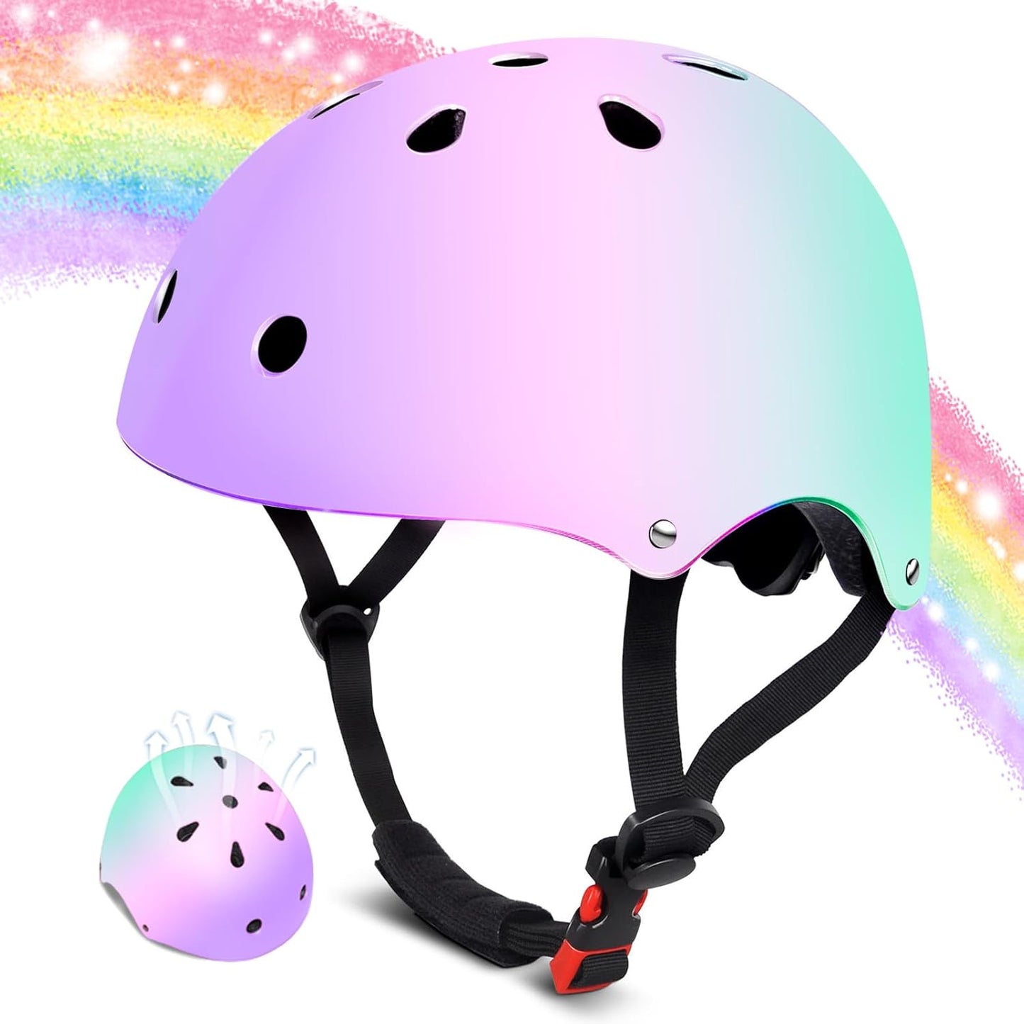 Kids Helmet for 2-3-5-8-14 Ages Girls and Boys, Ventilation and Impact Resistance Toddler Helmet for Multi-Sport Bicycle Scooter Inline Roller Skate and Skateboarding