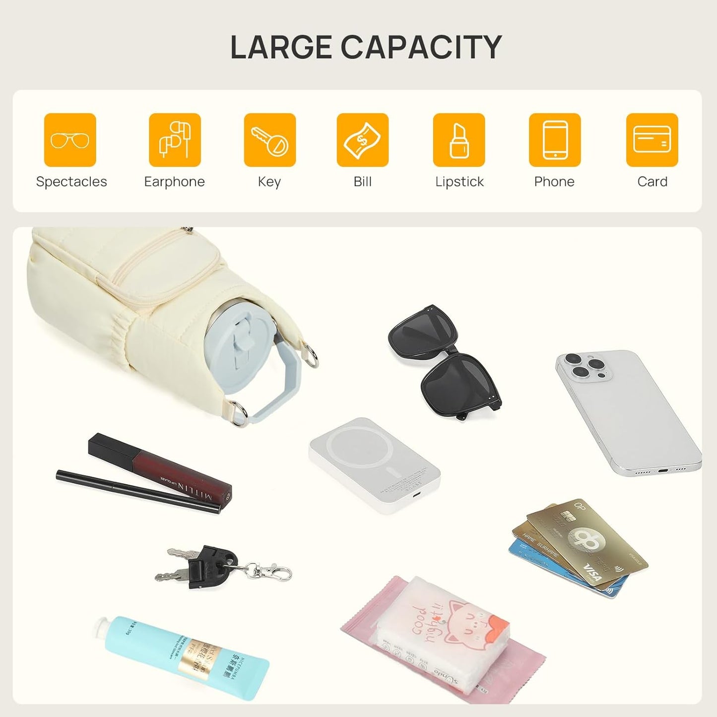 Telena Water Bottle Holder with Strap RFID Crossbody Bags for Women for Walking, Hiking, Cycling