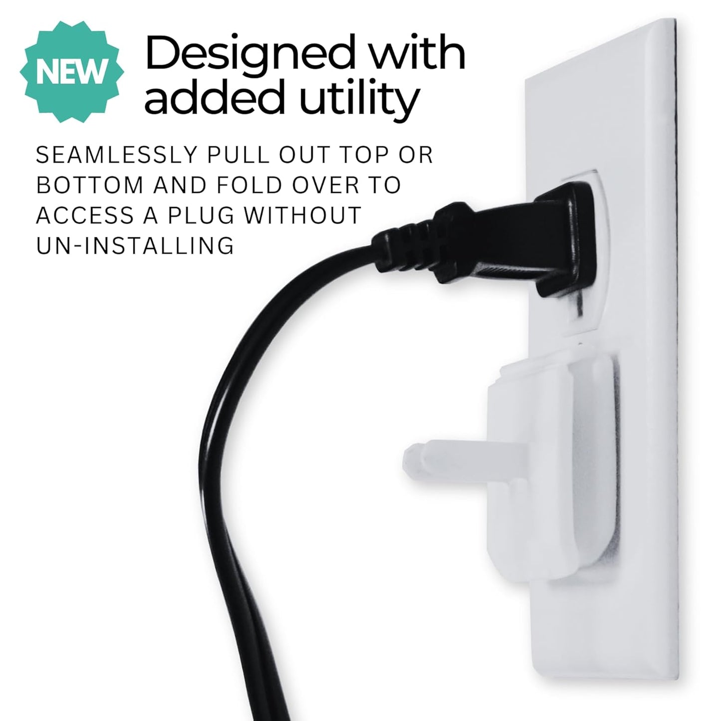 White Double Outlet Covers Baby Proofing (20 Pack, 40 Sockets) | Baby Proof Plug Covers for Electrical Outlets | Safe & Secure Baby Safety Products | Childproof Socket Covers Protect Toddlers & Babies