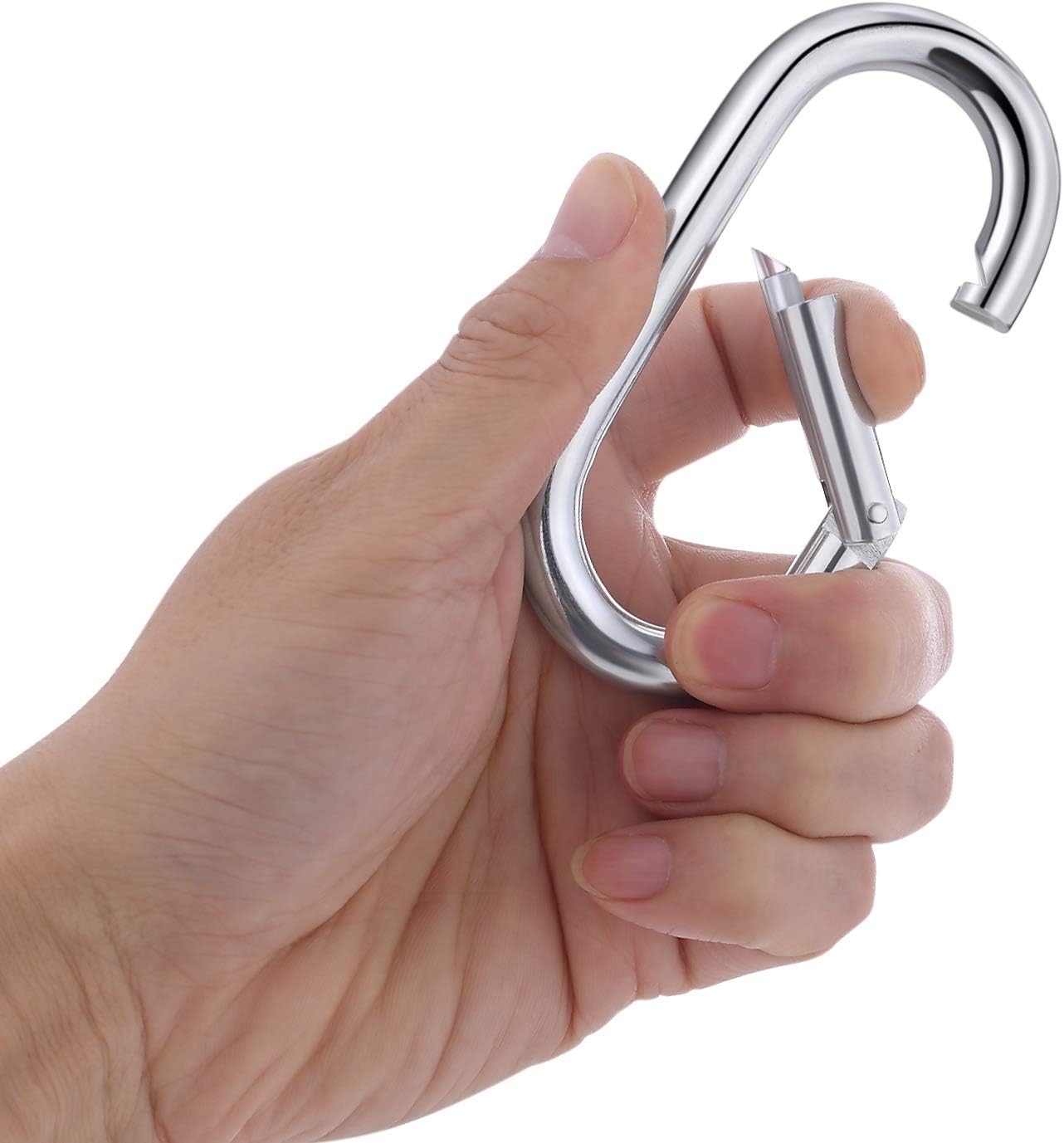 4 Inch Carabiner Clip Heavy Duty Spring Snap Hook Oval Shape 2pcs 10x100mm