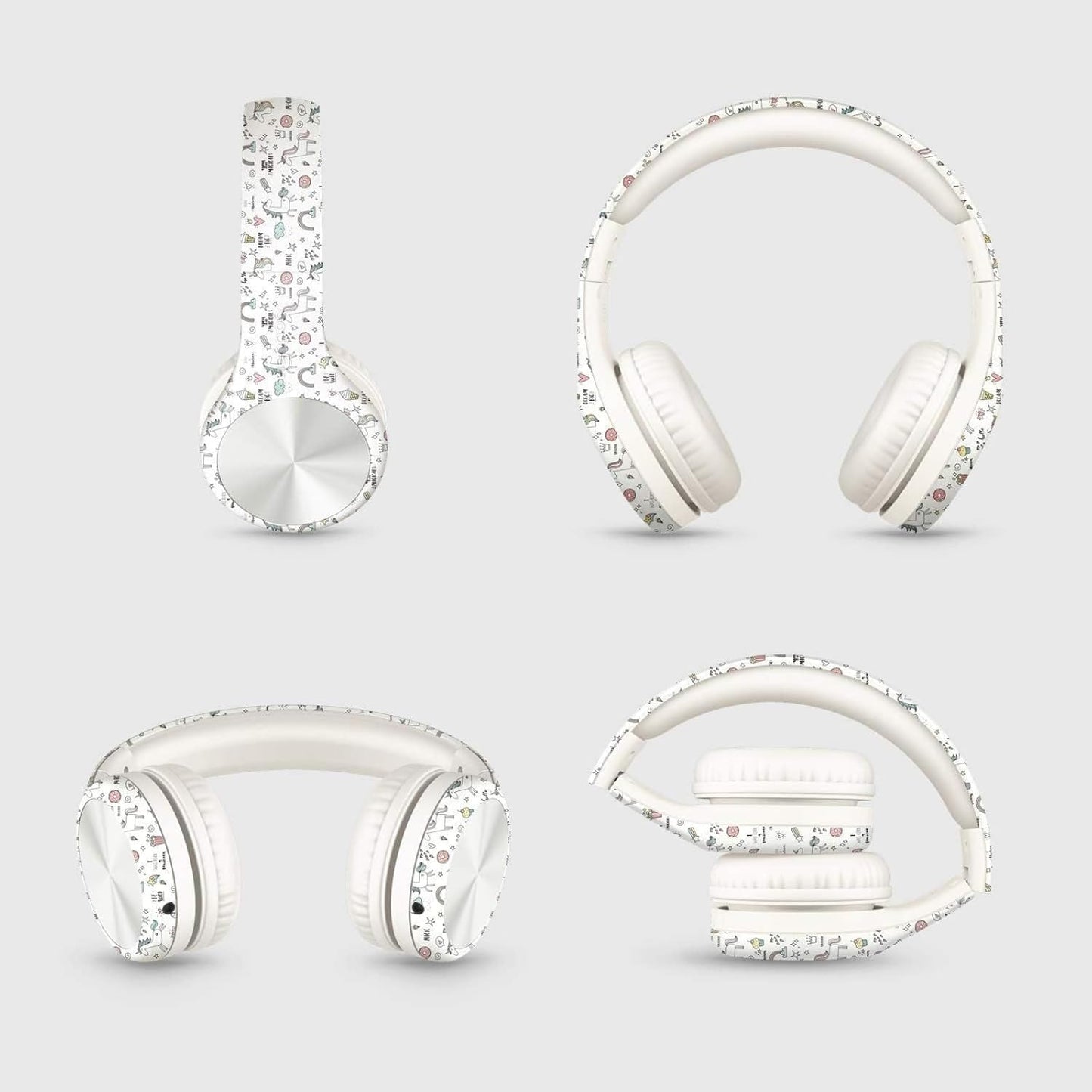 LilGadgets Connect+ Wired Kids Headphones for School with Microphone, Noise & Volume Reducing Over-Ear Headset with Cord, SharePort Technology & SoftTouch Padding, Magical Unicorns Headphones for Kids