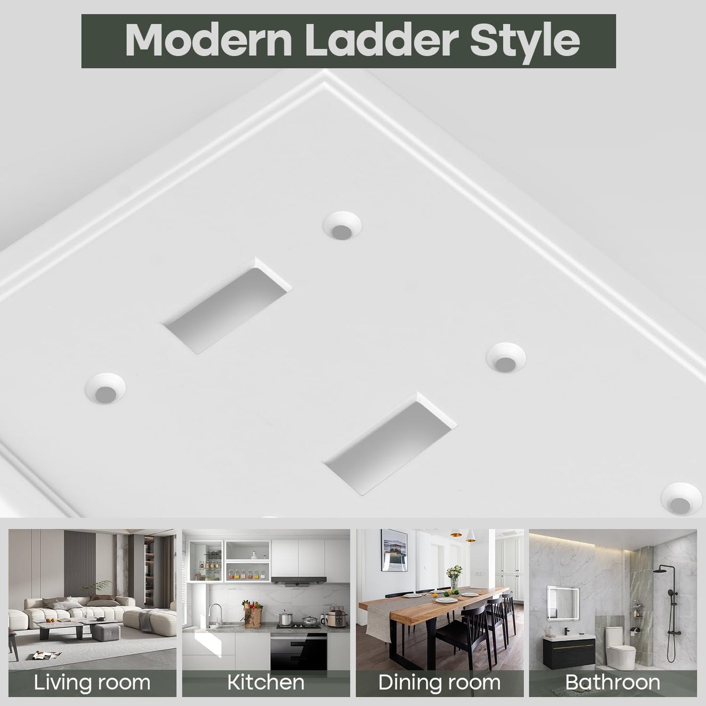 Quad Toggle Light Switch Cover Plate White Classic Decorative Light Switch Plates Cover 4-Gang Wall Plate Cover
