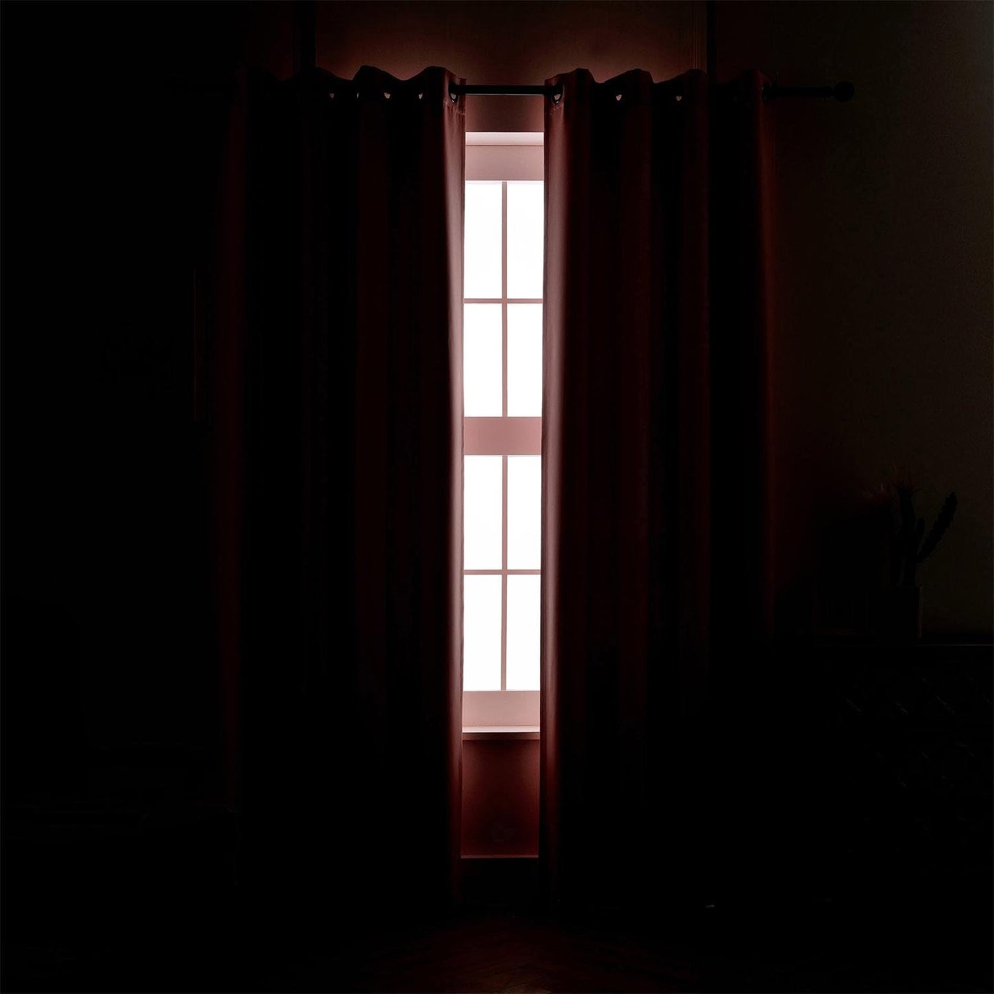 MIUCO Blackout Curtains Room Darkening Textured Grommet Window Curtains for Nursery Curtains 2 Panels 52x95 Inch Pink