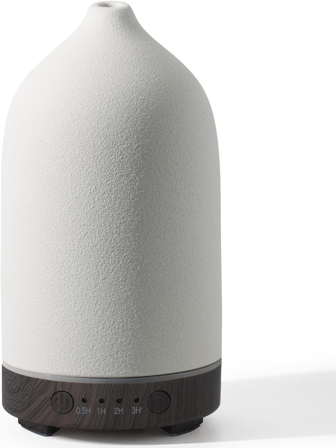 Diffuserlove Ceramic Diffuser 160ML Essential Oil Diffusers Aromatherapy Essential Oil Diffuser for Room Air Diffuser for Home Bedroom Stone Diffuser Black Wood Pattern Base (Size:6.8" H x 3.6" W)