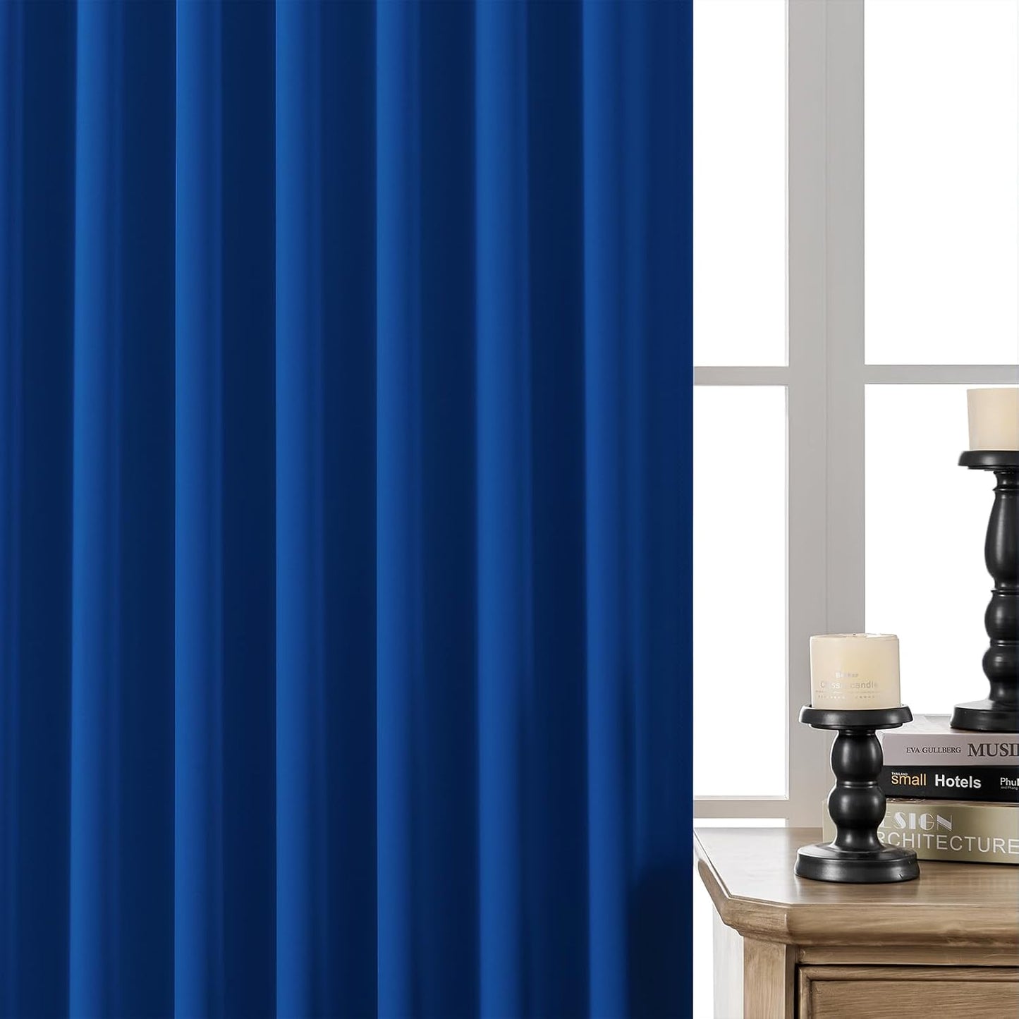 Joydeco Blackout Curtains 84 Inch Long for Bedroom, Thermal Insulated Black Out Curtains 2 Panels Set, Room Darkening Drapes for Living Room Window (W52 x L84 Inch, Royal Blue)