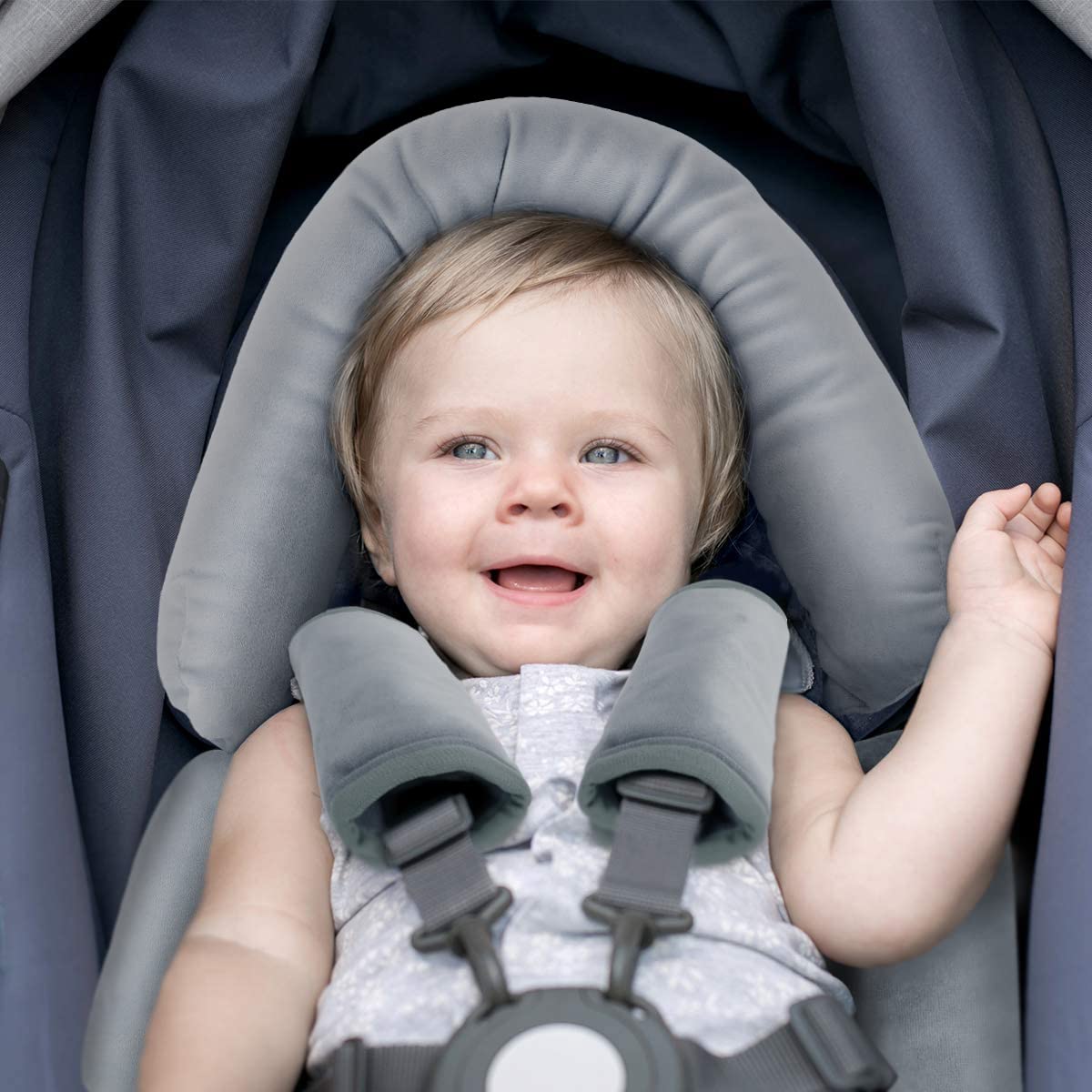 COOLBEBE Upgraded 3-in-1 Babybody Support & Strap Covers Set for Newborn Infant - Extra Soft Car Seat Insert Cushion Pad, Perfect for Carseats, Strollers, Swing