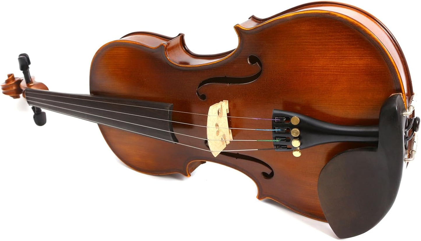 Violin 1/4 size for kids Beginner violin kit solid wood with Case,Bow,Rosin,Tuner,Shoulder Rest and Extra Strings