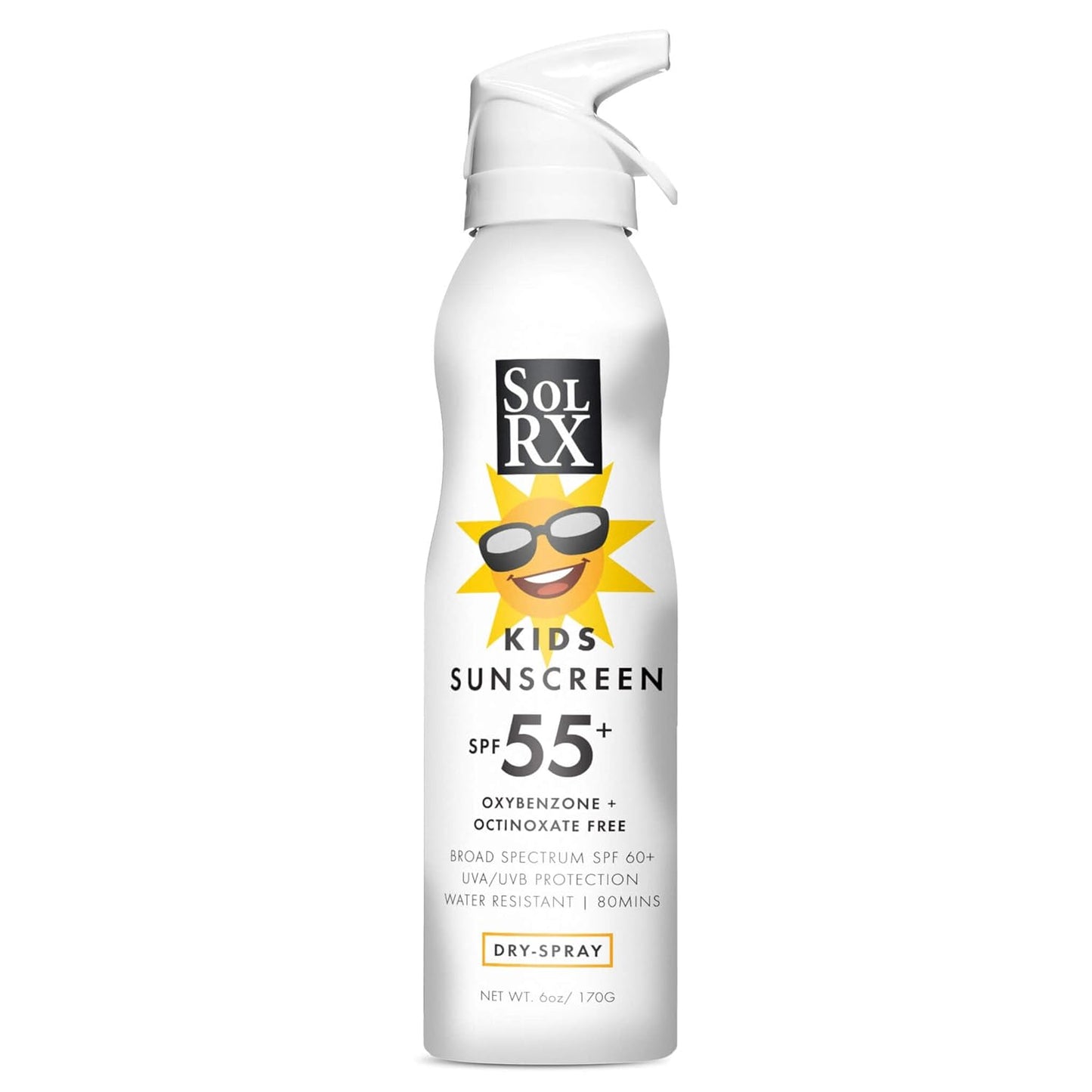 SolRX SPORT KID's SPRAY SPF 55+ Sunscreen Spray SPF55+, Reef Friendly, Broad Spectrum Sunscreen for Face and Body, Oxybenzone Free