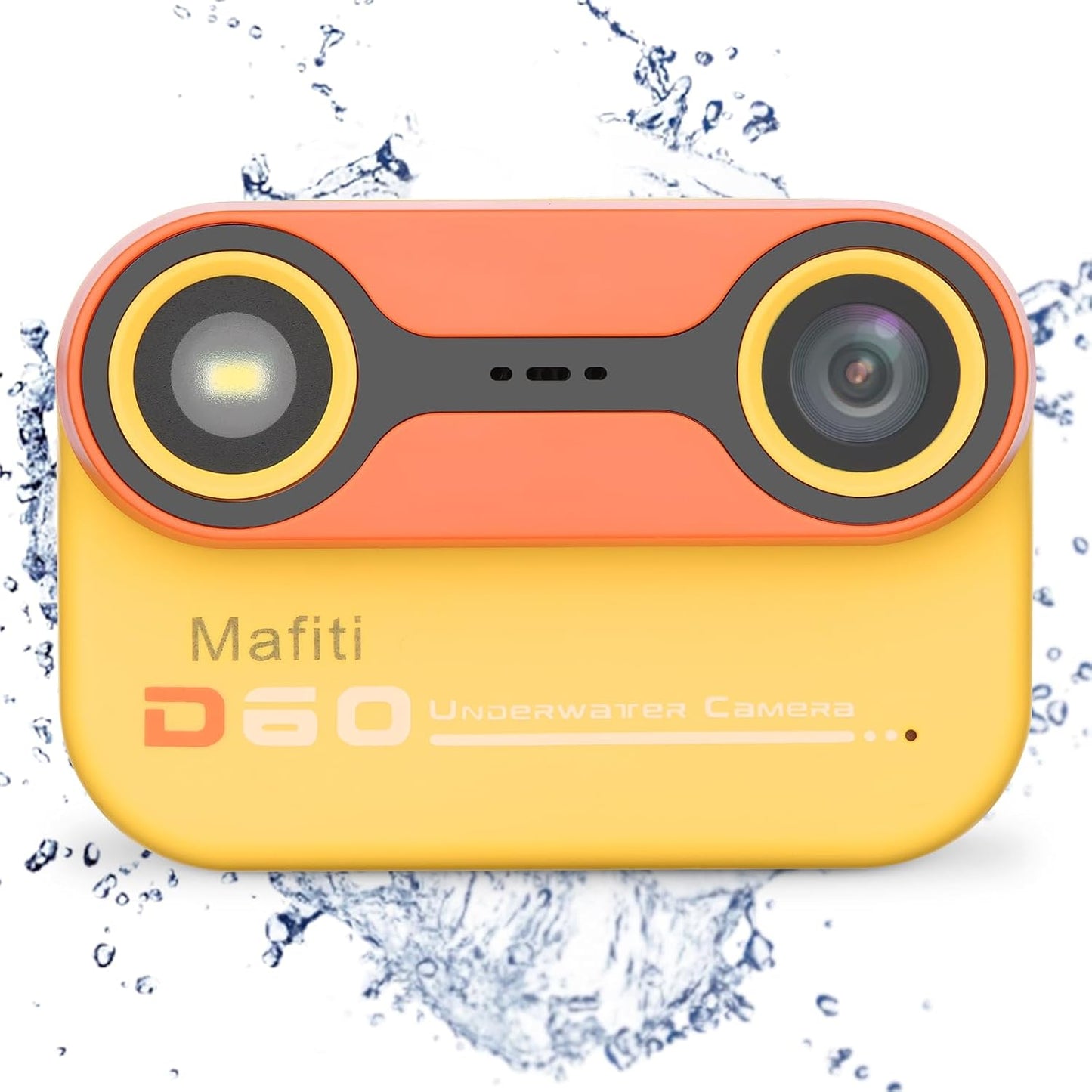 Mafiti Kids Waterproof Digital Camera Underwater Camera for Snorkeling and Diving 48MP 1080P HD Digital Camera with 2.4" IPS Display USB Rechargeable for Videos and Photos with 32GB Card Orange