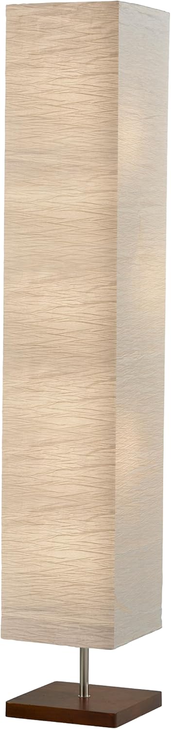 Adesso Three Light Floor Lamp – Natural Wood Base & Adjustable Brightness – Perfect Lighting for Bedroom, Living Room and Corner Decor, White