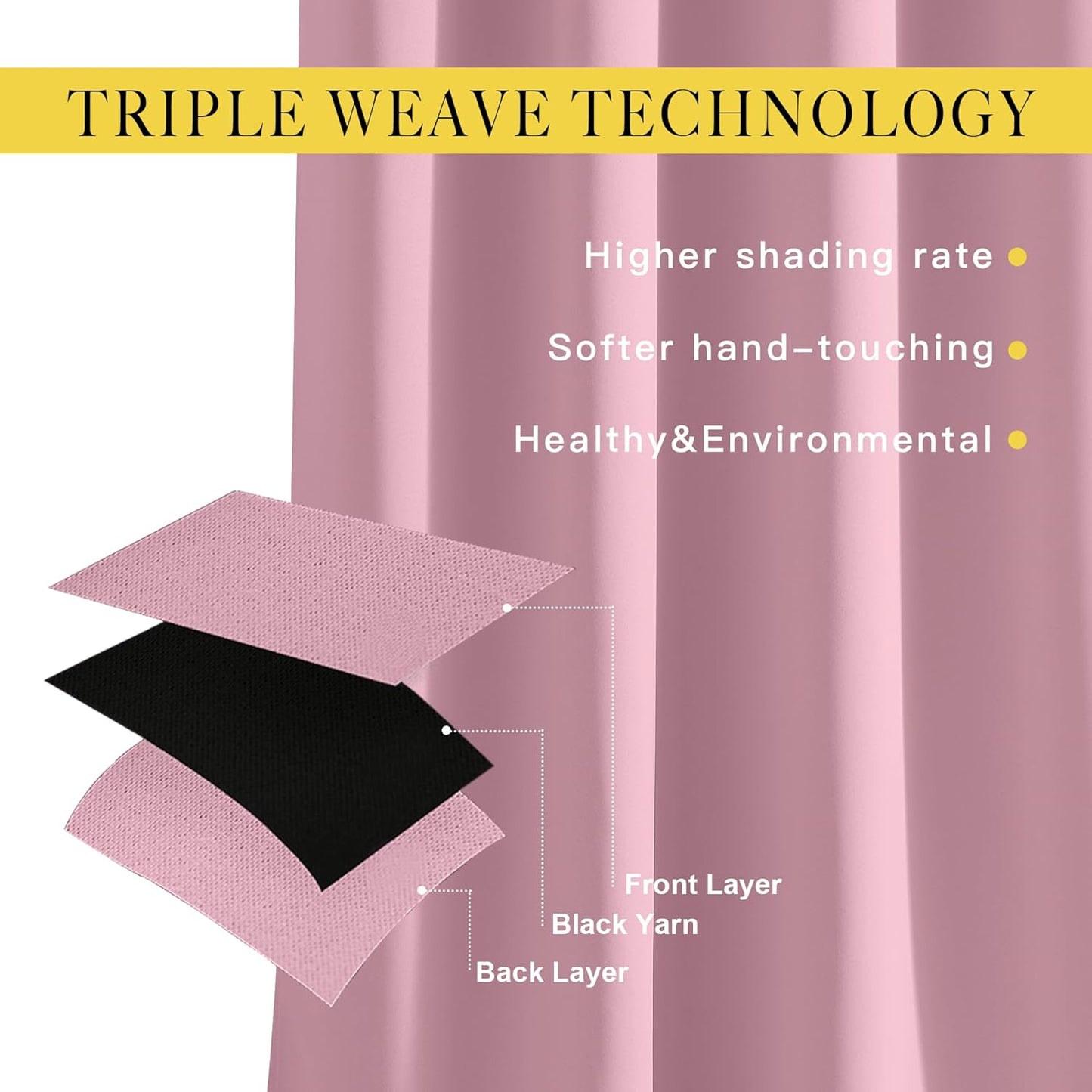NICETOWN Room Darkening Curtain Panels - (52 inches W x 120 inches L, Crystal Pink, 2 Panels) Toddler Boy Bedroom Drapes with Grommet Top, Energy Smart Window Treatment Curtains