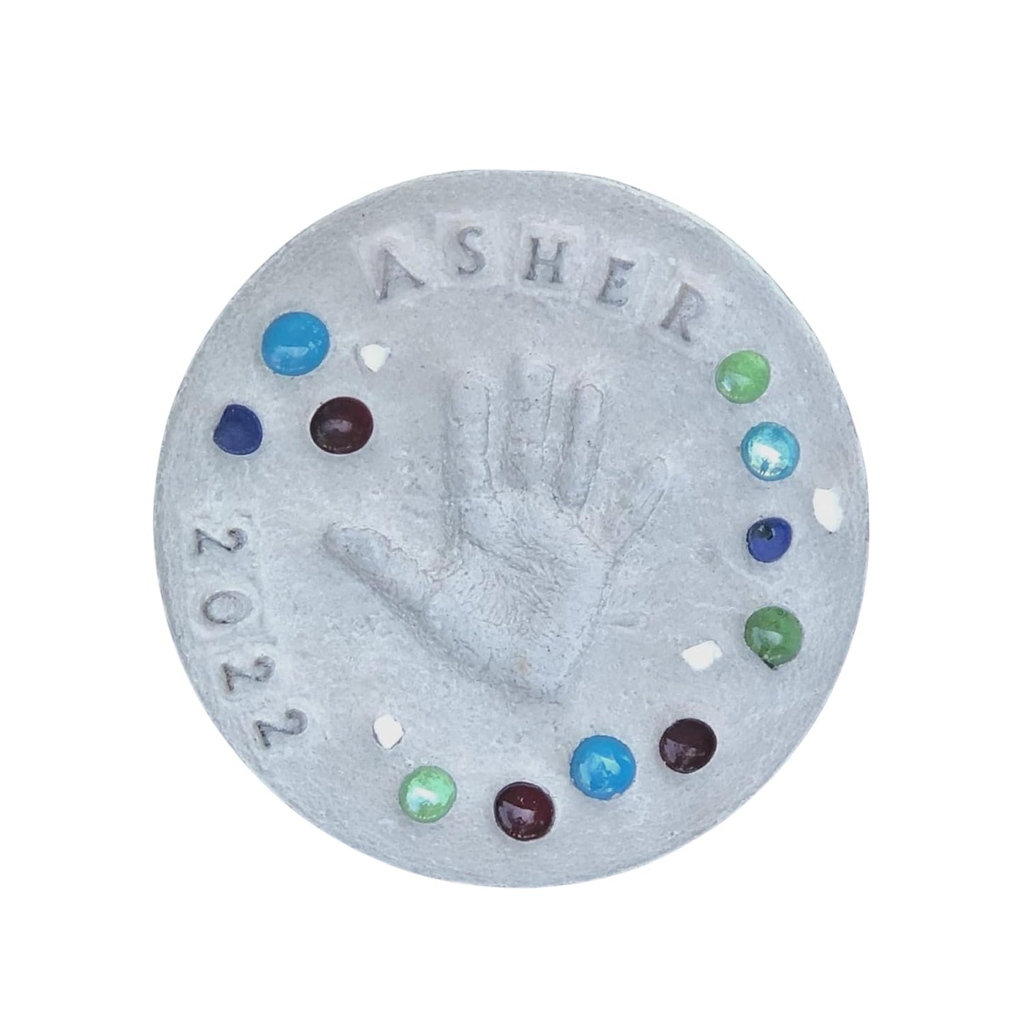 Large DIY Handprint Stepping Stone Kit, Mother's Day Gift, Footprint Stepping Stone (10 Inch + Stamp Set)