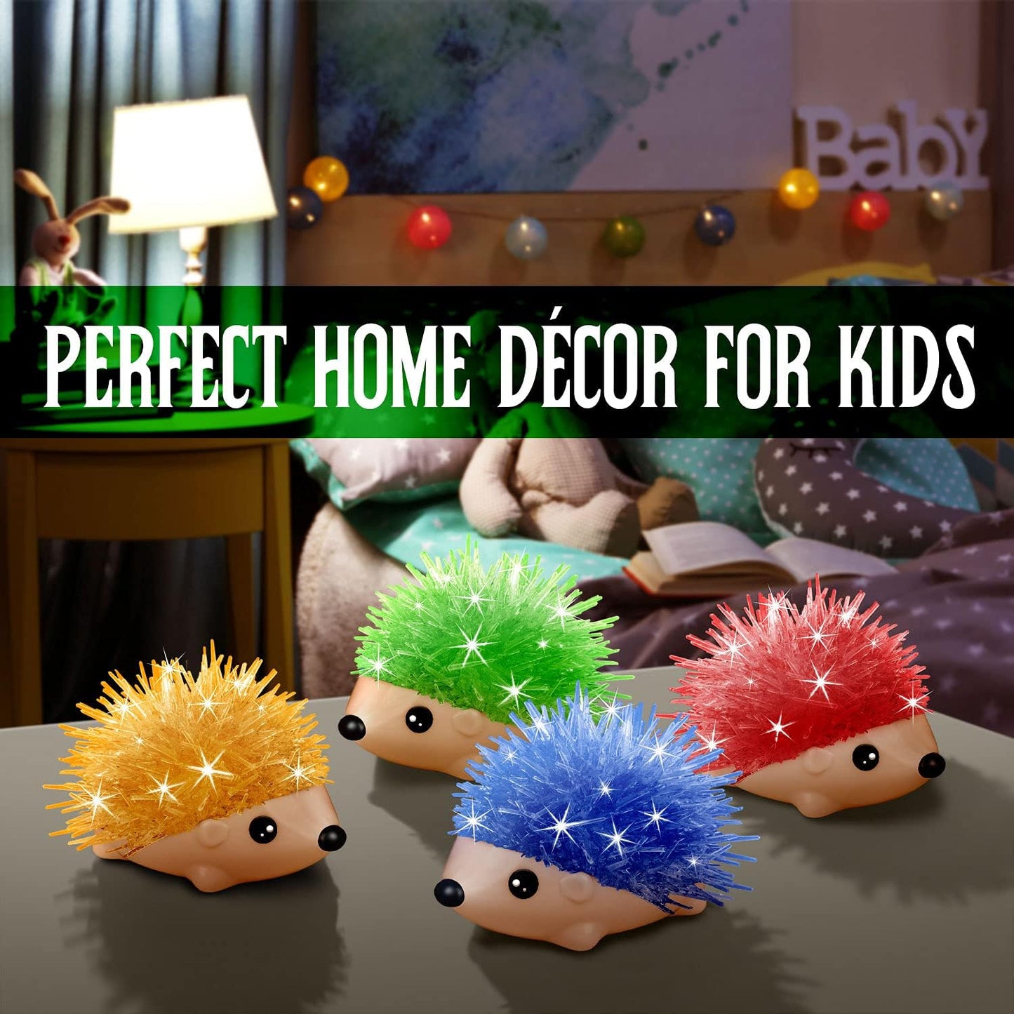 XXTOYS Crystal Growing Kit - 2 Vibrant Colored Hedgehog to Grow - Science Kits for Kids Age 6-8, Great Gifts Toys for Boys & Girls 8-12, STEM Projects for Kids