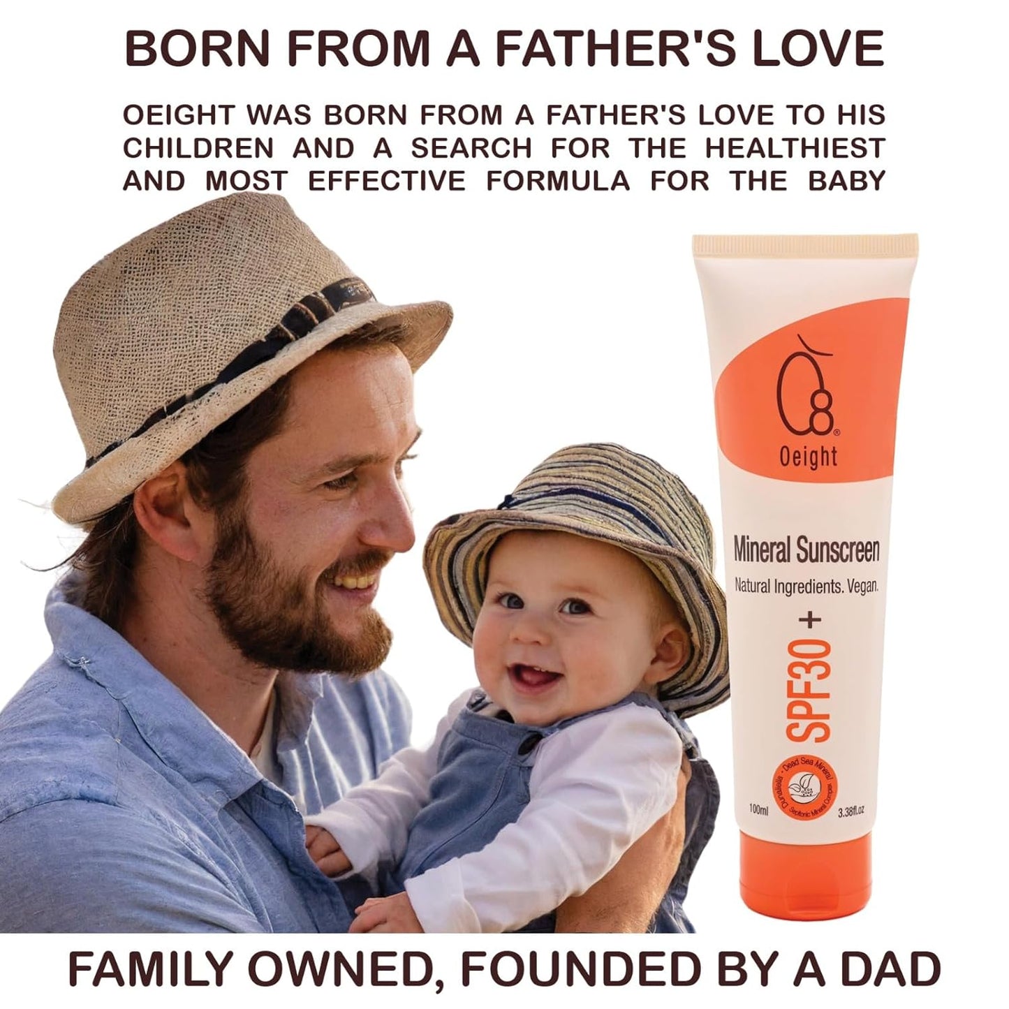 Oeight Mineral Sunscreen for Babies and Children, Baby Sunscreen Lotion Family Sun Protection with Mineral Shield Kids Dermatologist Recommended SPF for Natural UV Protection, Made in Israel