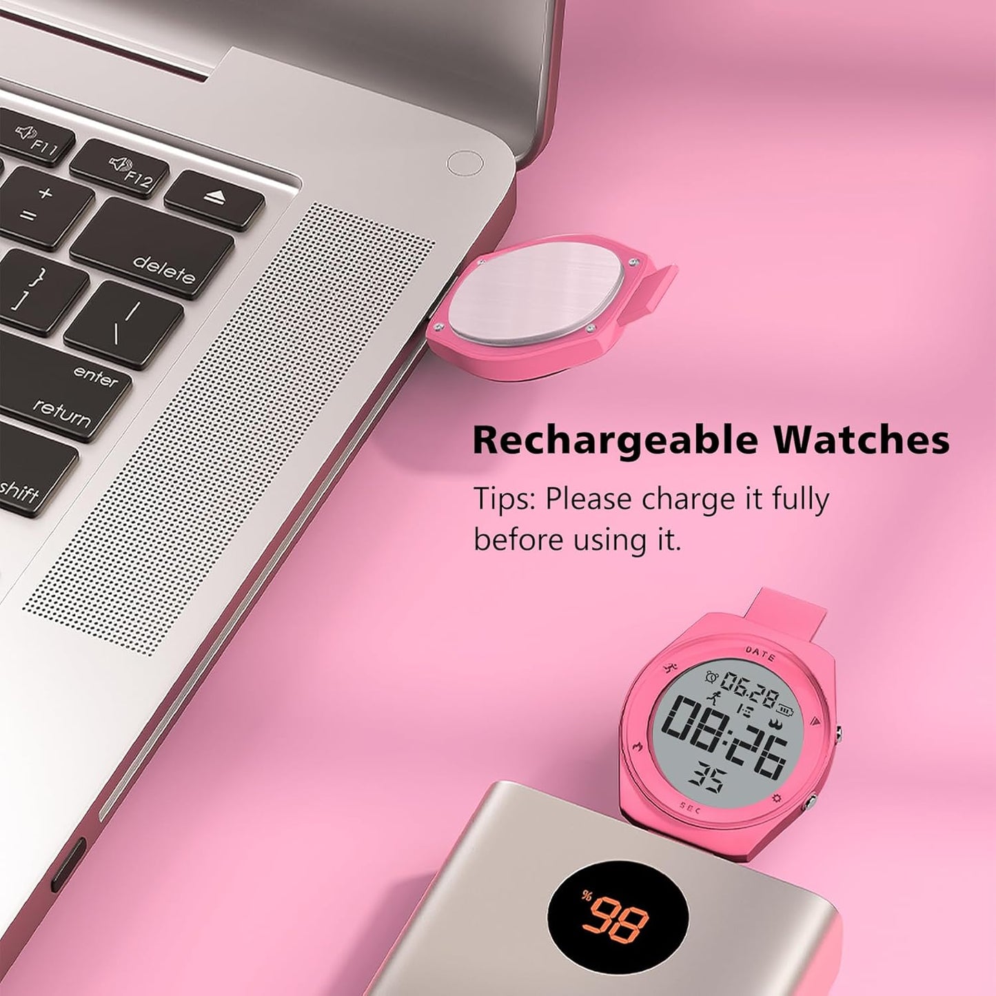 Kids Watches for Girls Boys Digital Sport Watch with Step Counter Pedometer Vibration Alarm Clock, No App Waterproof Fitness Tracker Kids Watch Boys Girls Teens Students Ages 5-16