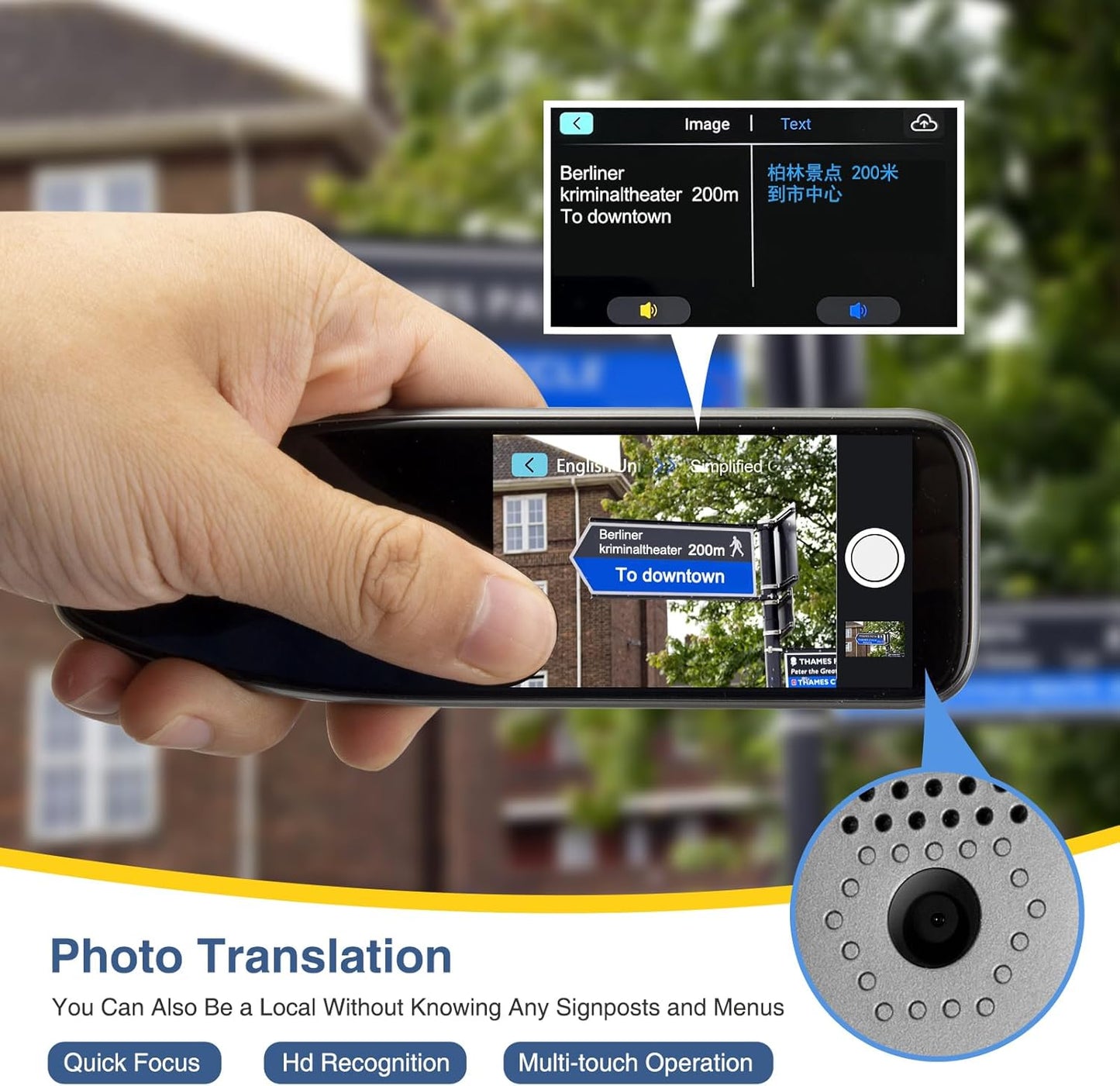 Language Translator Device Scanner Pen - Text to Speech Device for Dyslexia, Suitable for Language Learners Scan Translate Reading Pen,Fast - Under 0.5 Sec