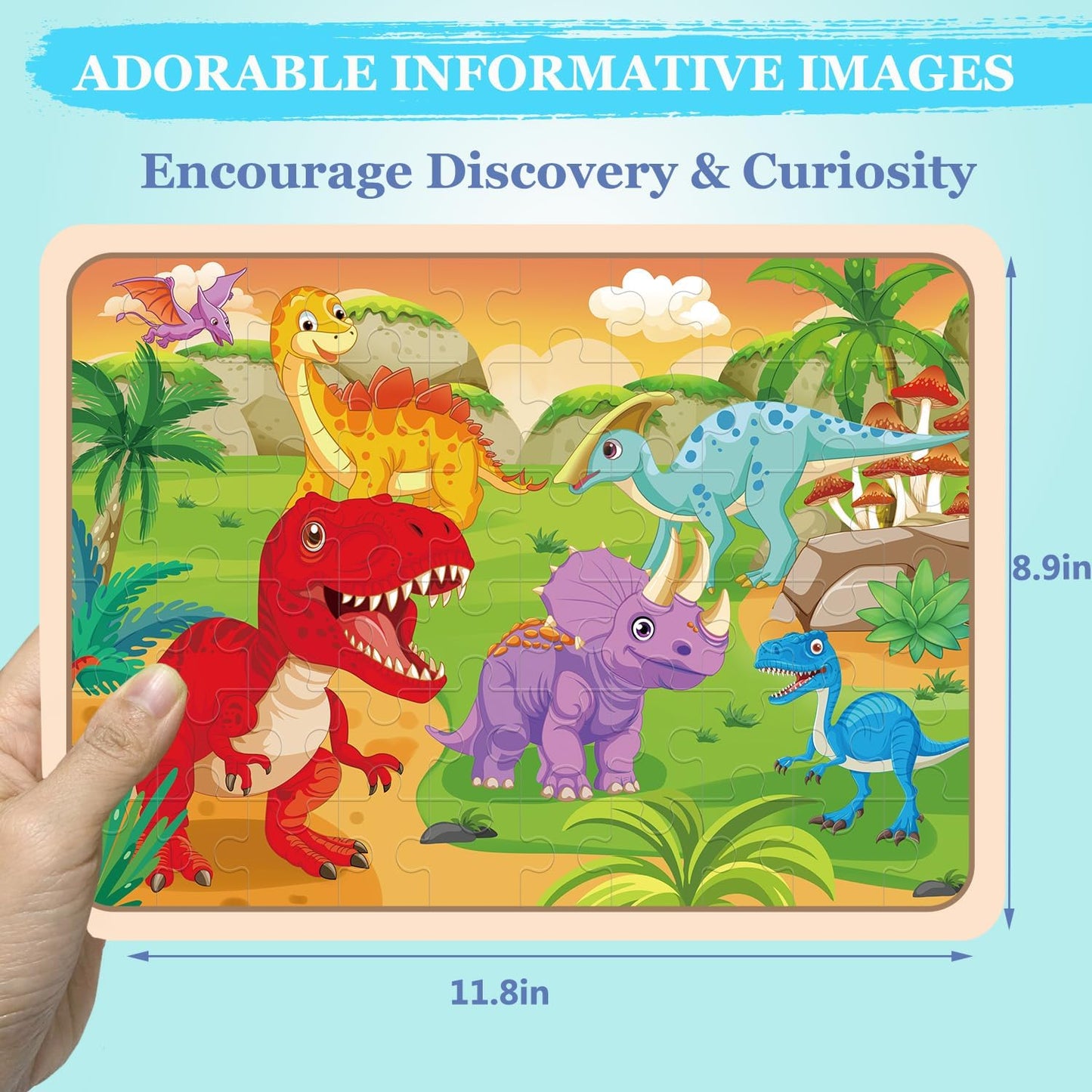 Wooden Puzzles for Kids Ages 4-6, 4 Packs 60 PCs Animal Dinosaur Jigsaw Puzzles for Children Ages 4-8,Preschool Educational Puzzles Boards Toys Gifts for Boys Girls